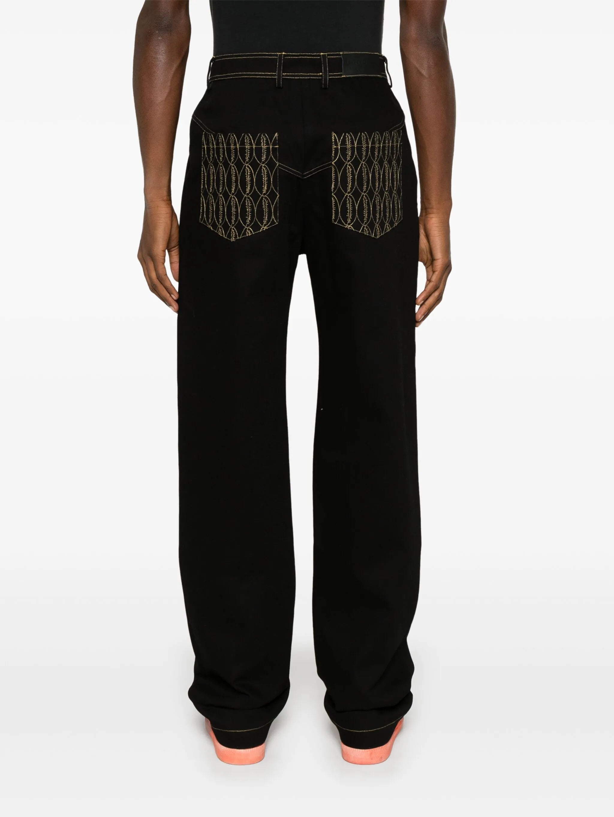 monogram-pockets jeans