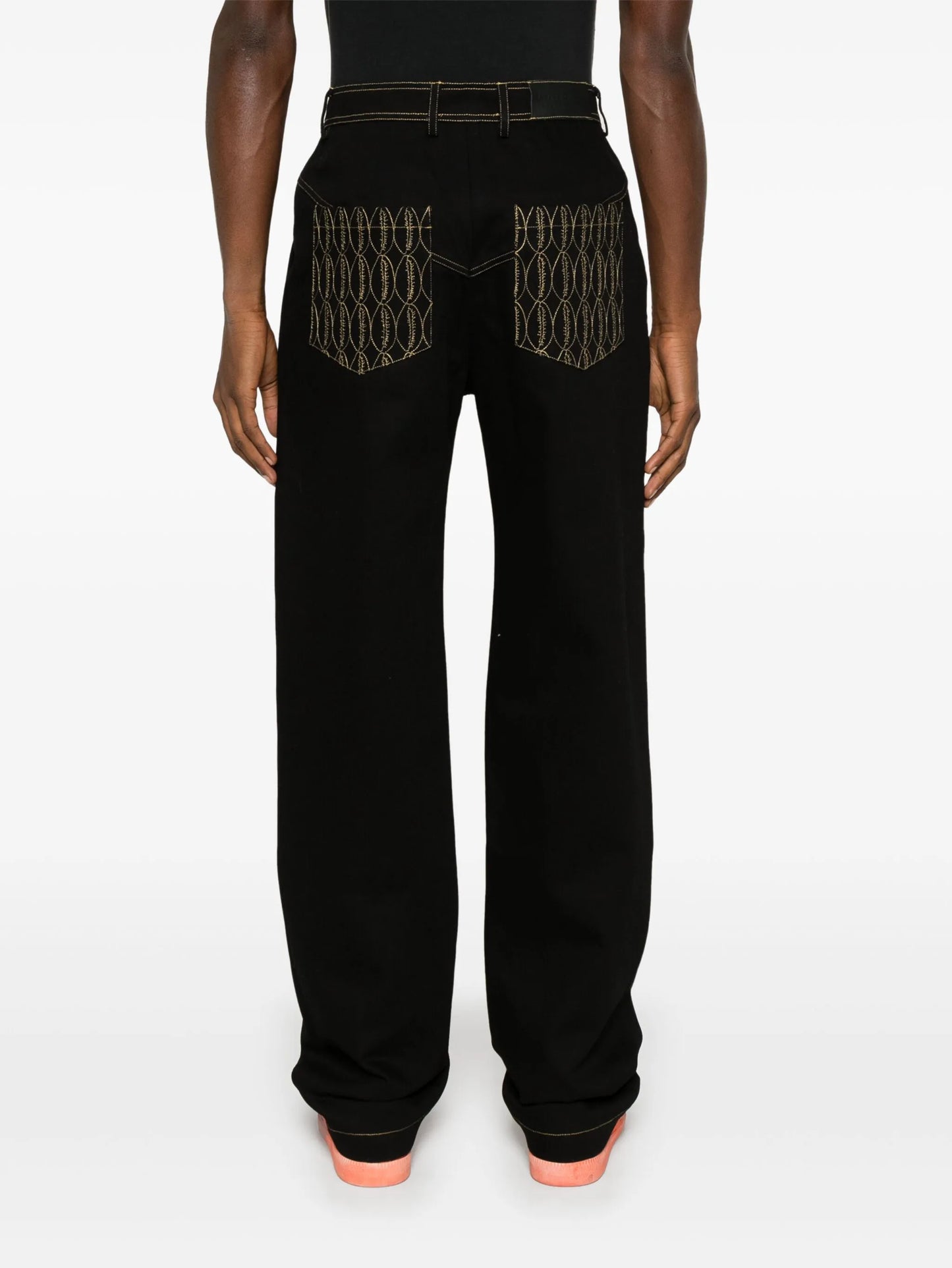 monogram-pockets jeans