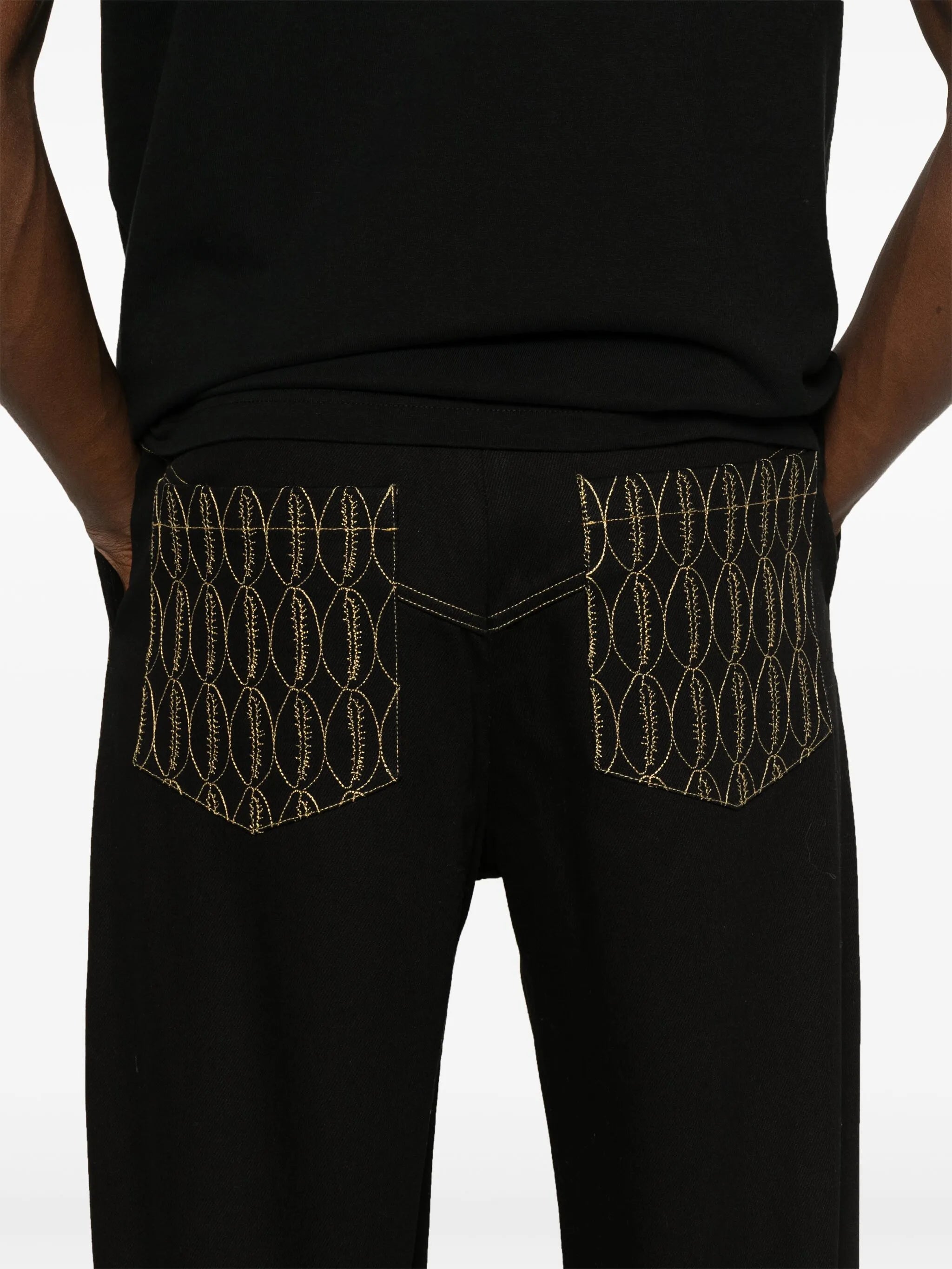 monogram-pockets jeans