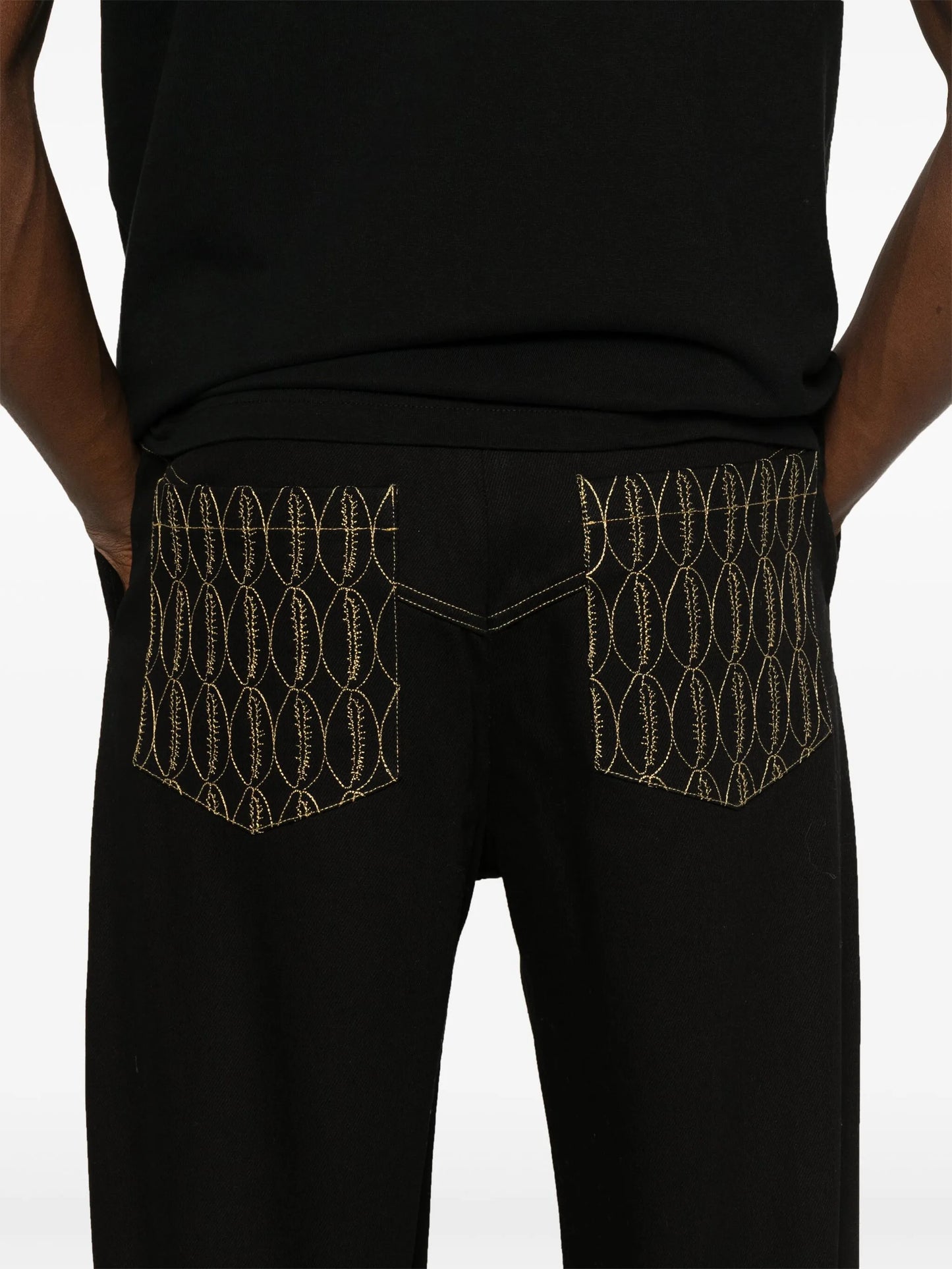 monogram-pockets jeans