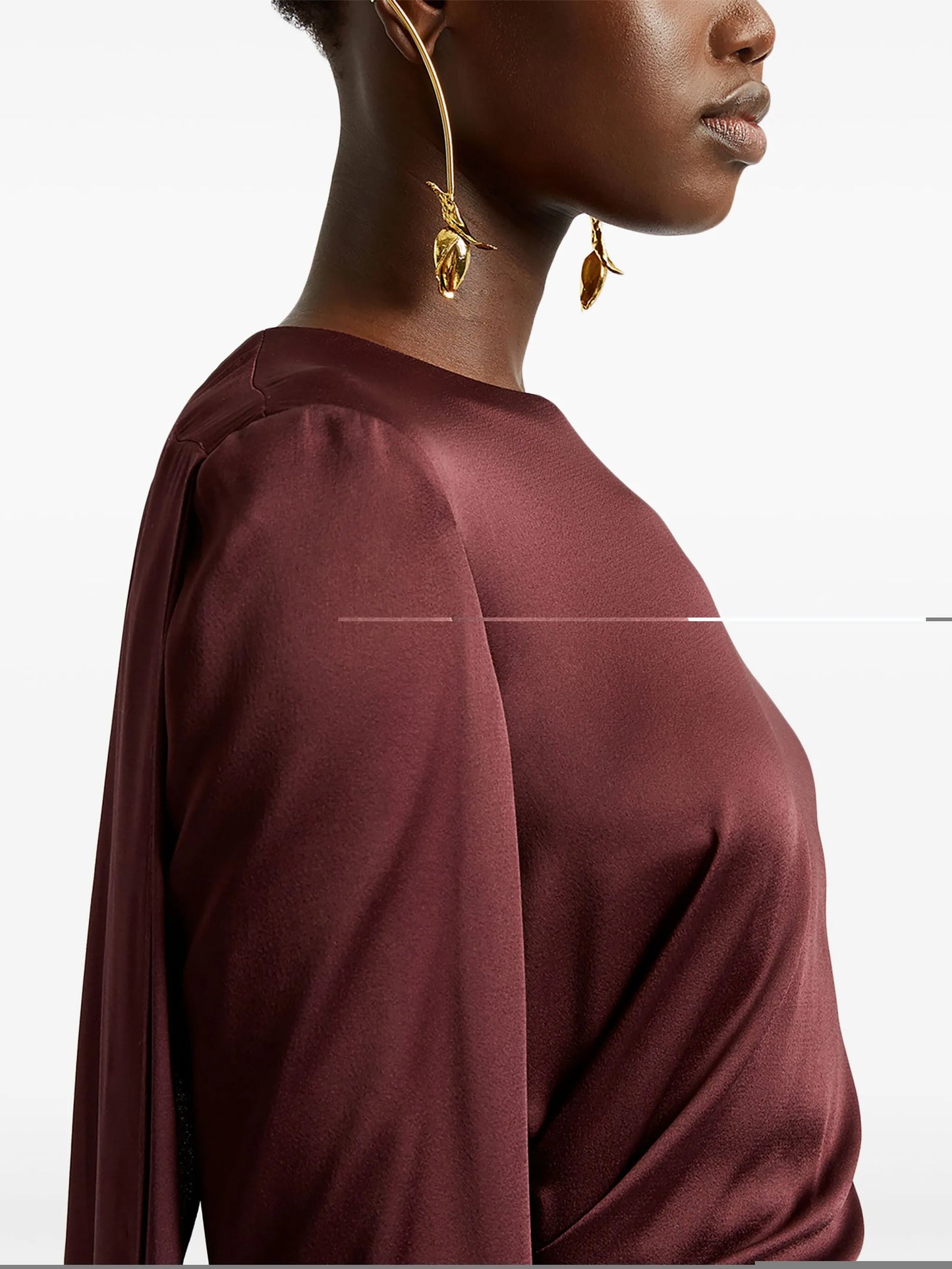 draped-detailed satin maxi dress