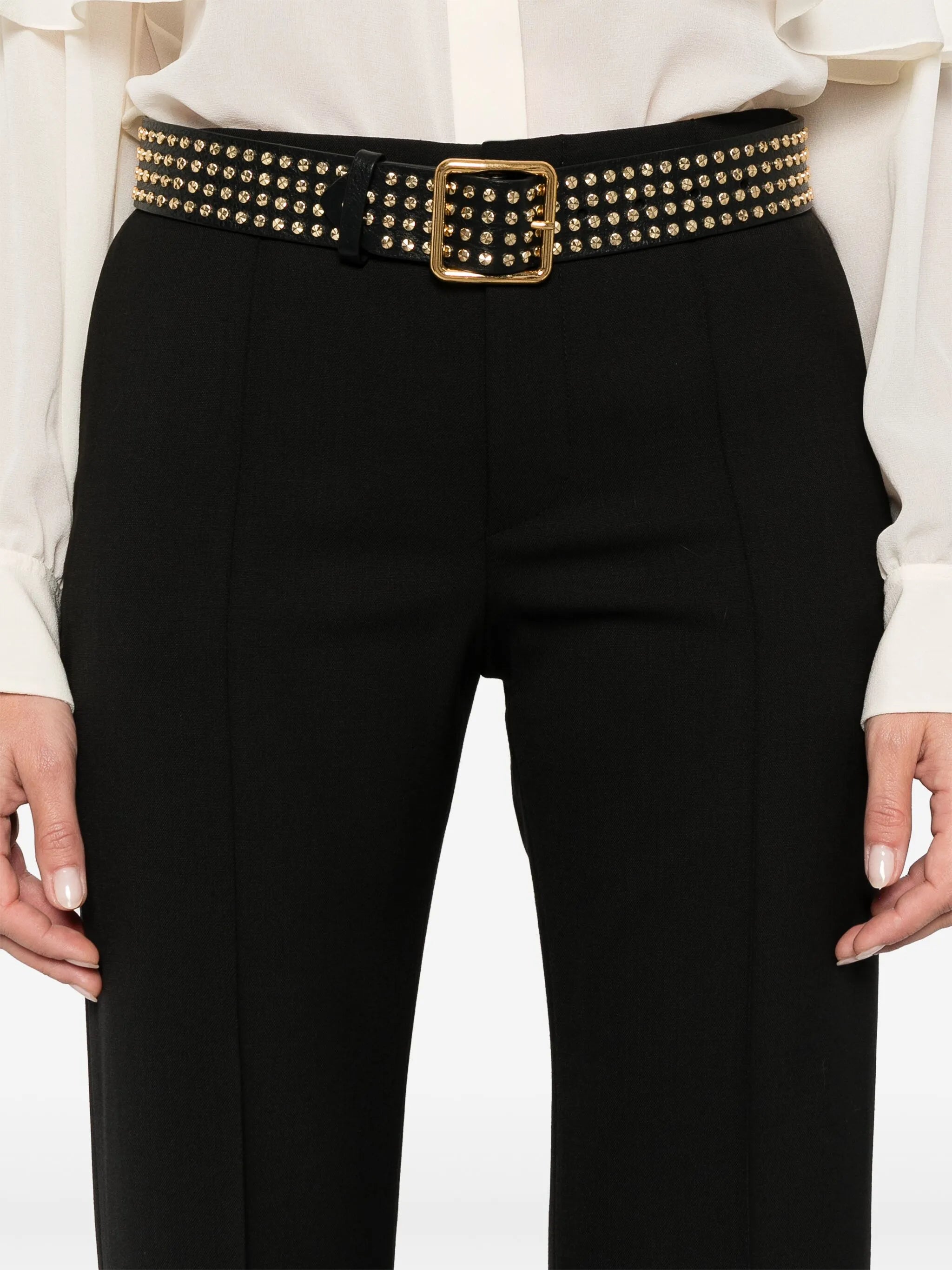 wool flared trousers