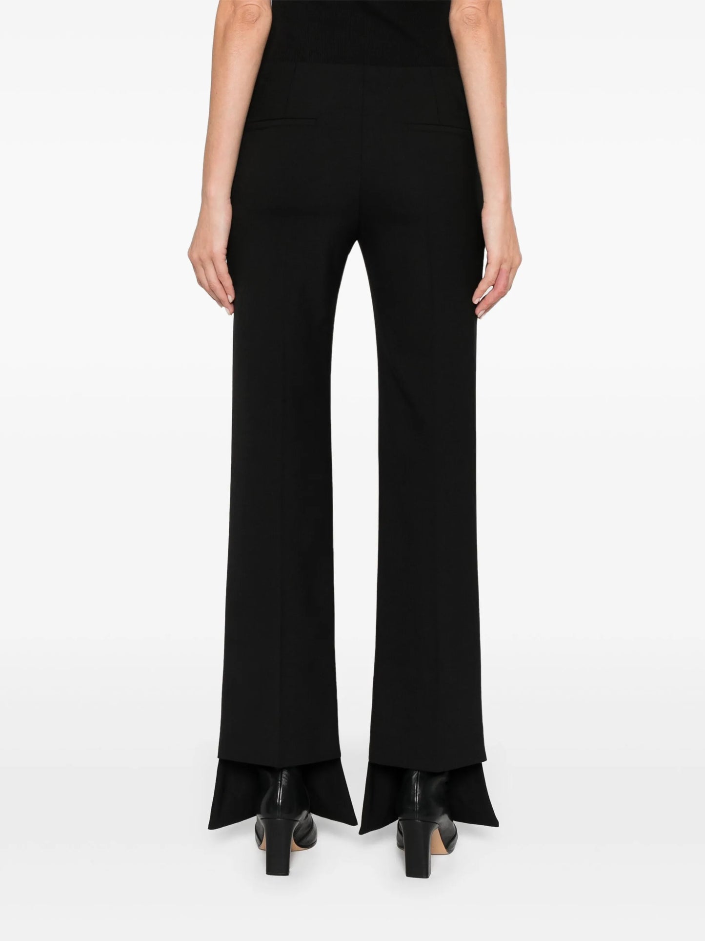 wool flared trousers