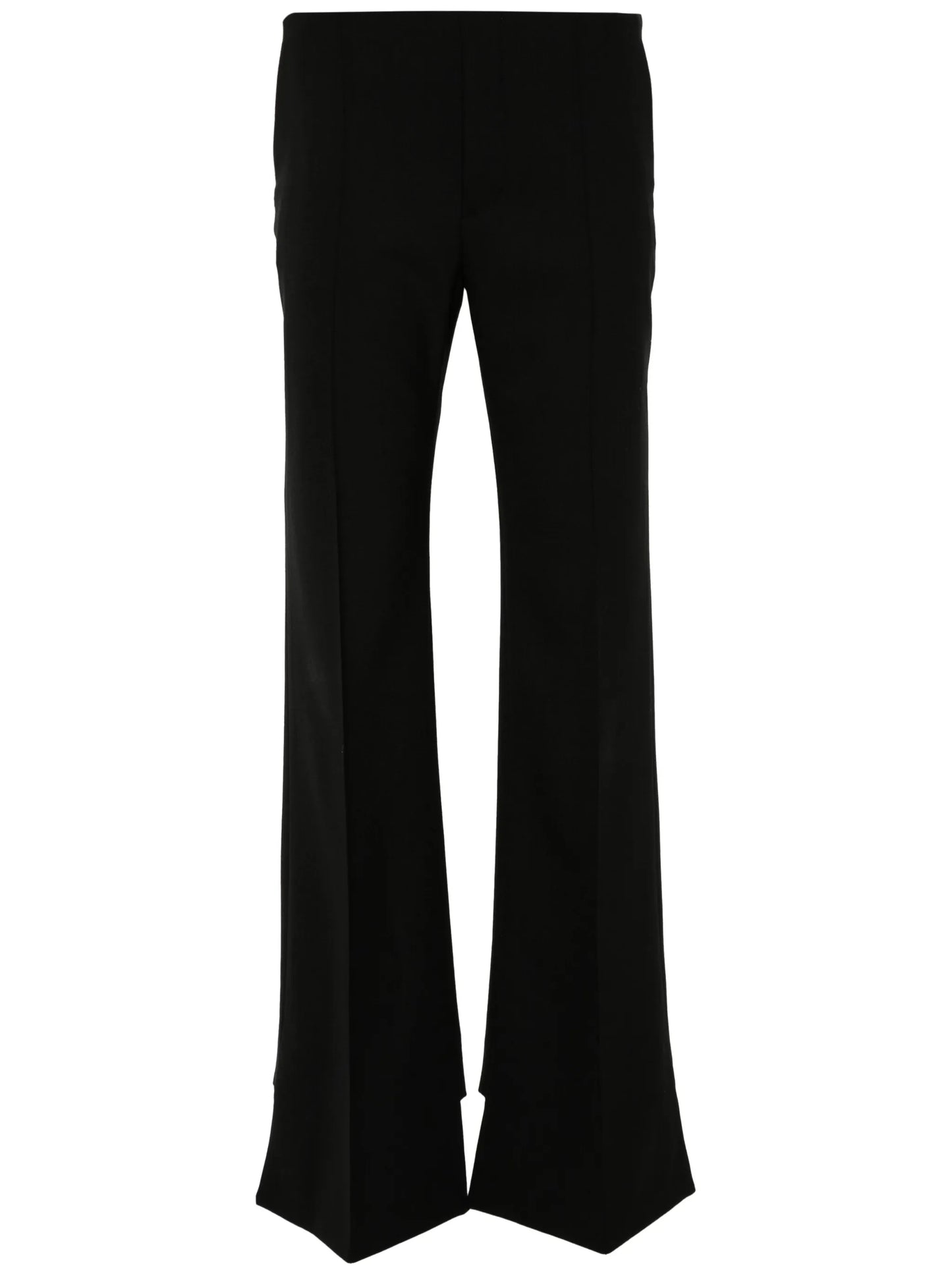 wool flared trousers