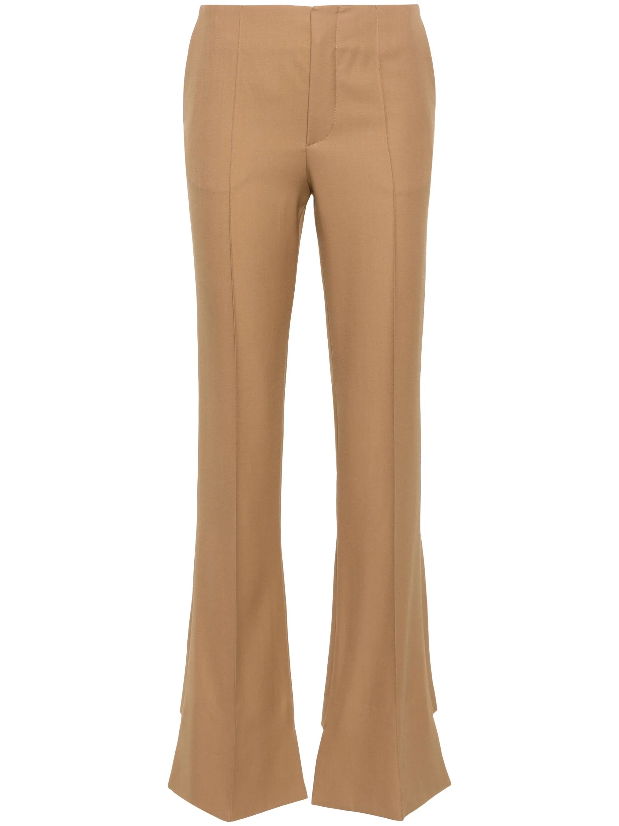 pintuck bootcut trousers