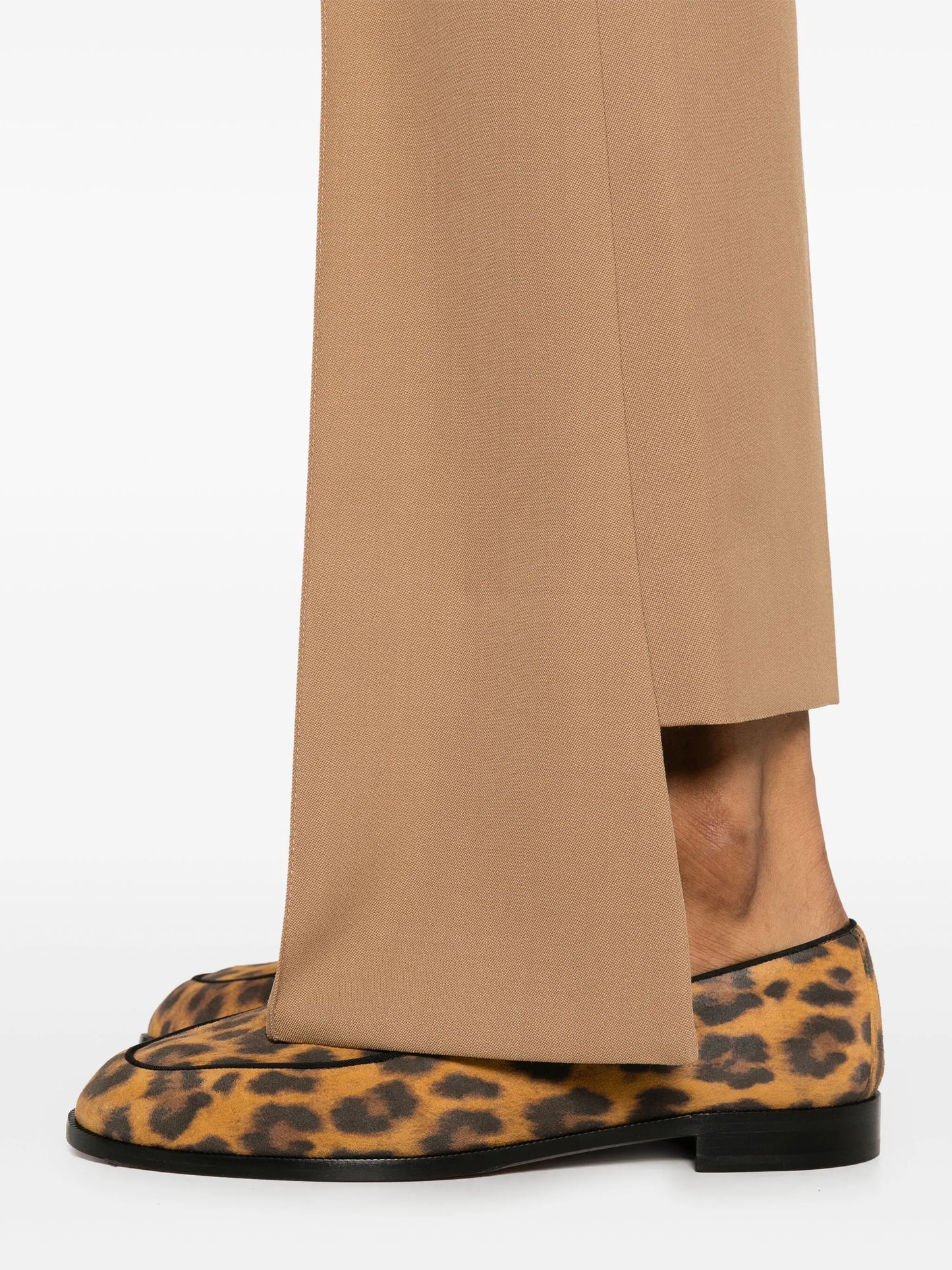 pintuck bootcut trousers