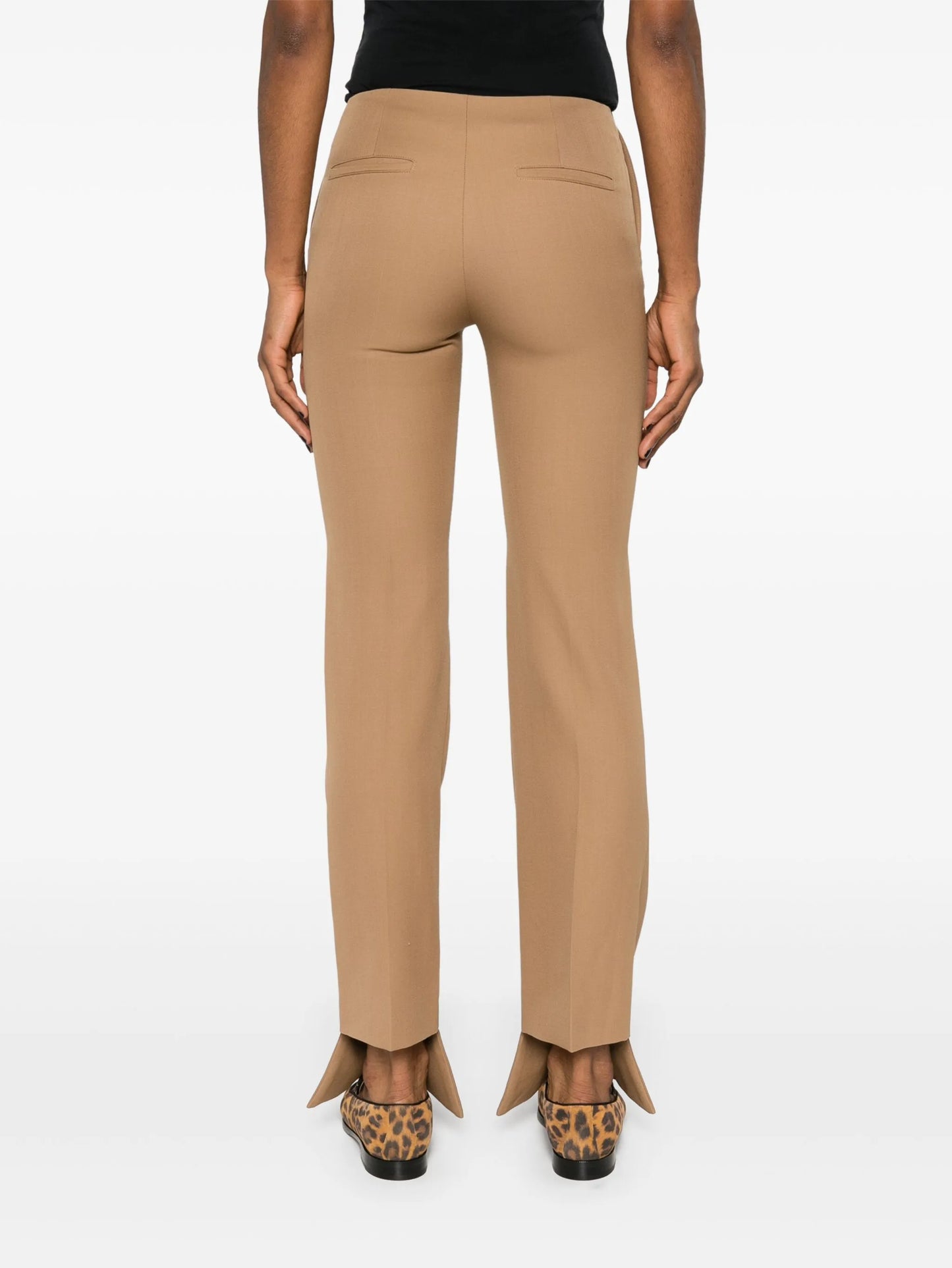 pintuck bootcut trousers