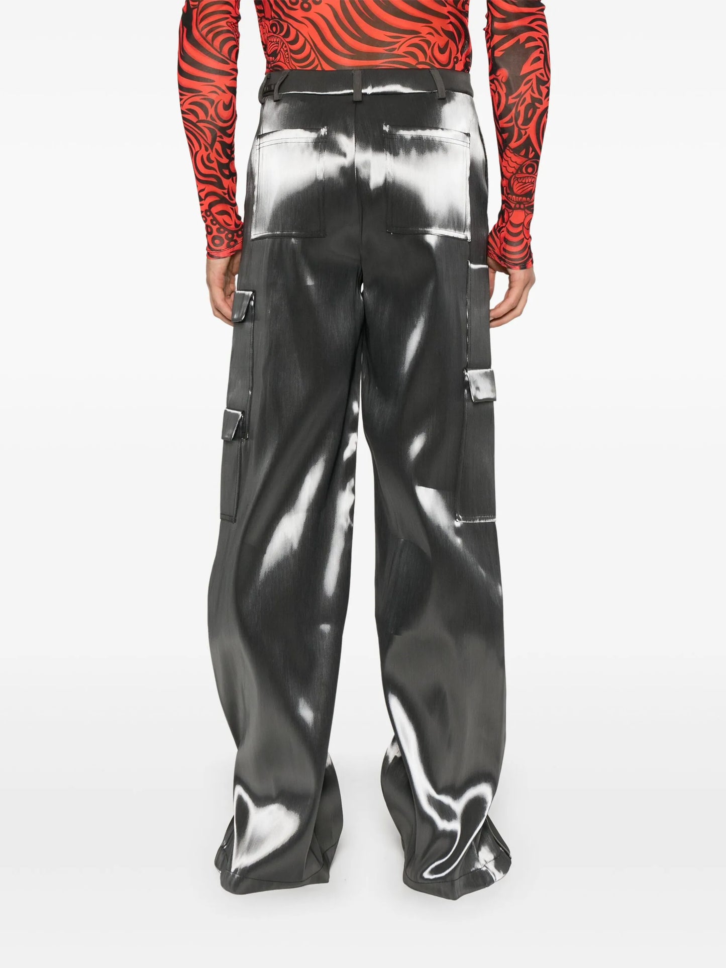 Liquid Metal straight-leg cargo trousers