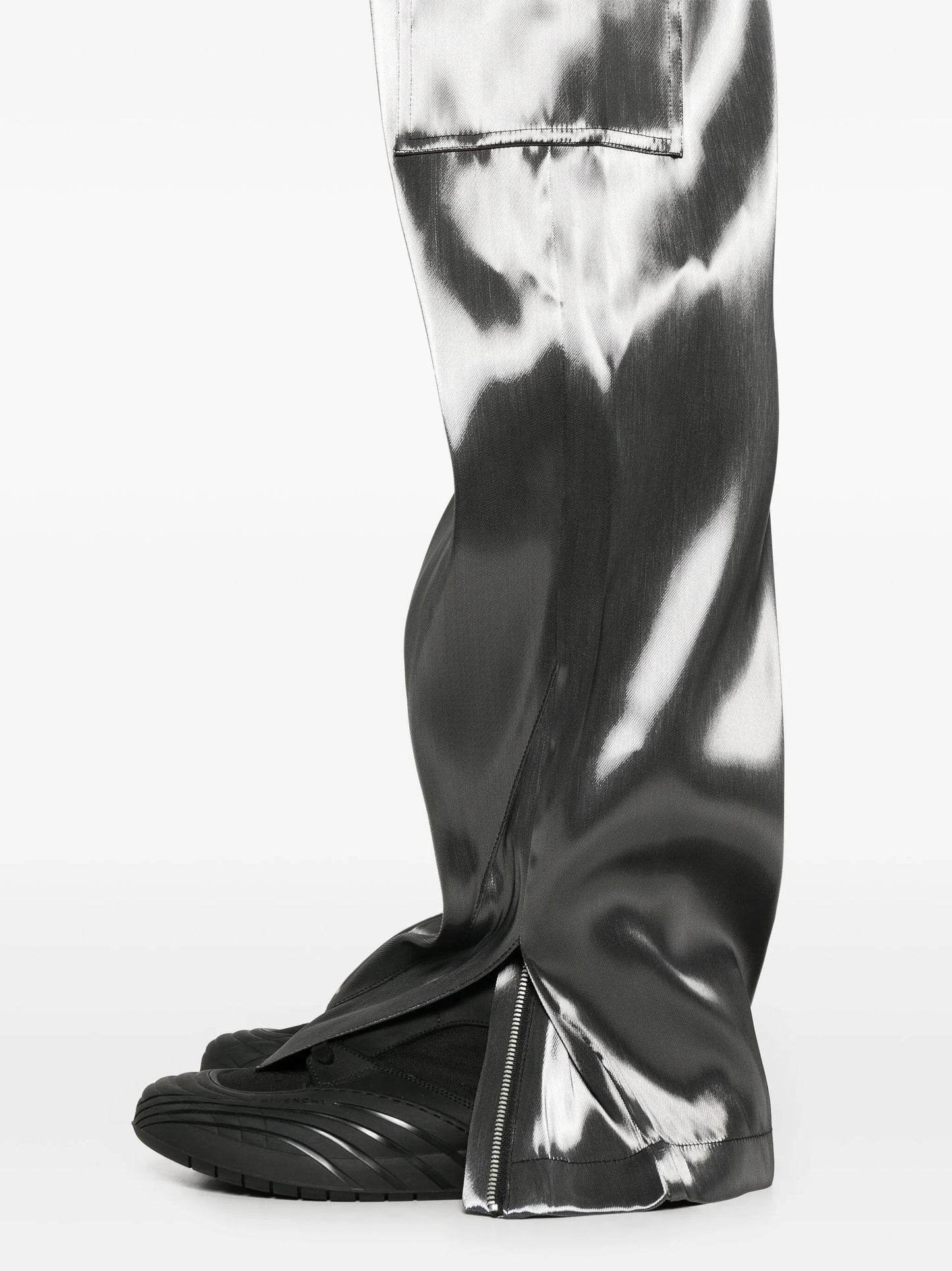 Liquid Metal straight-leg cargo trousers
