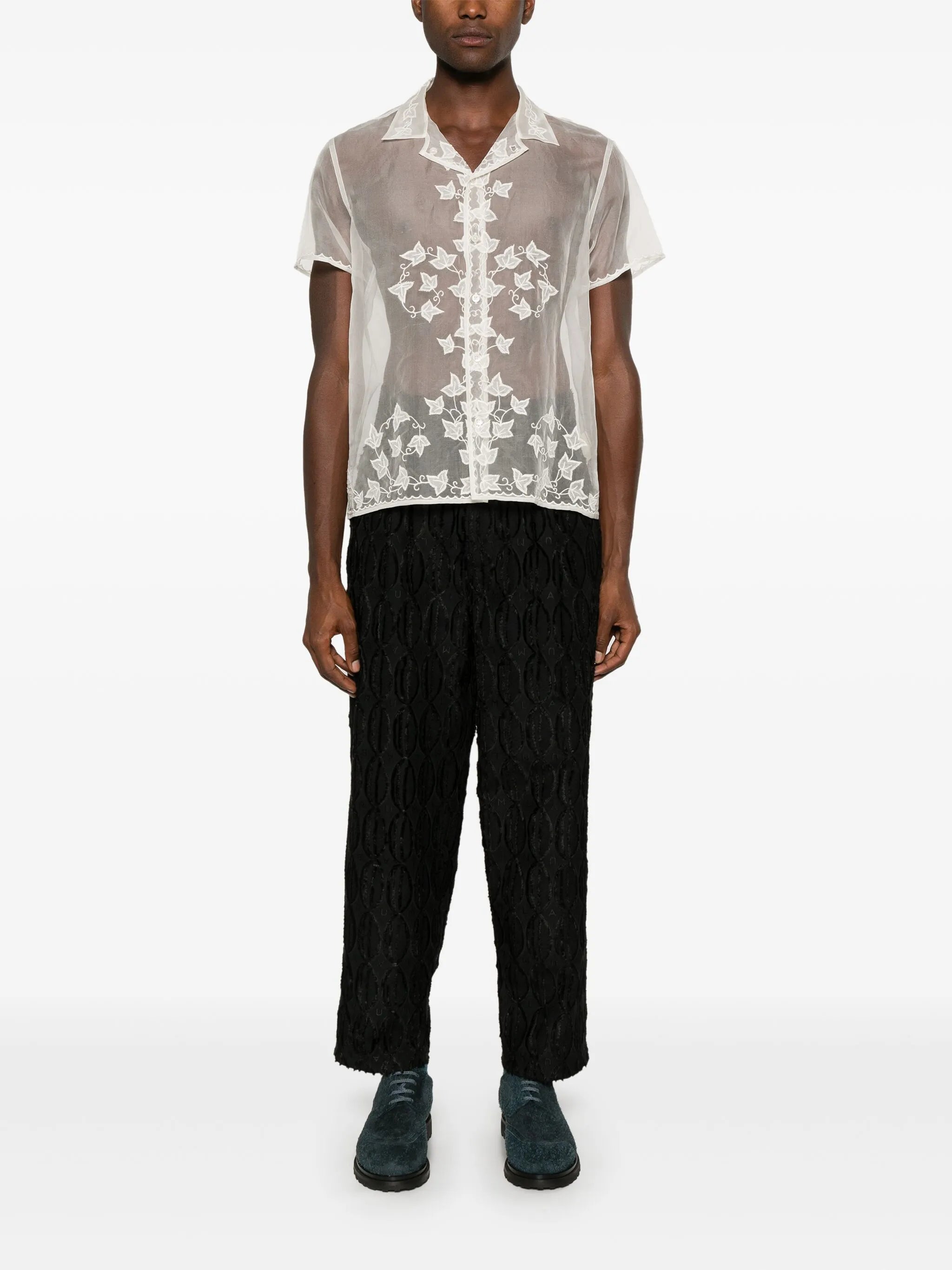 logo-jacquard monogram trousers
