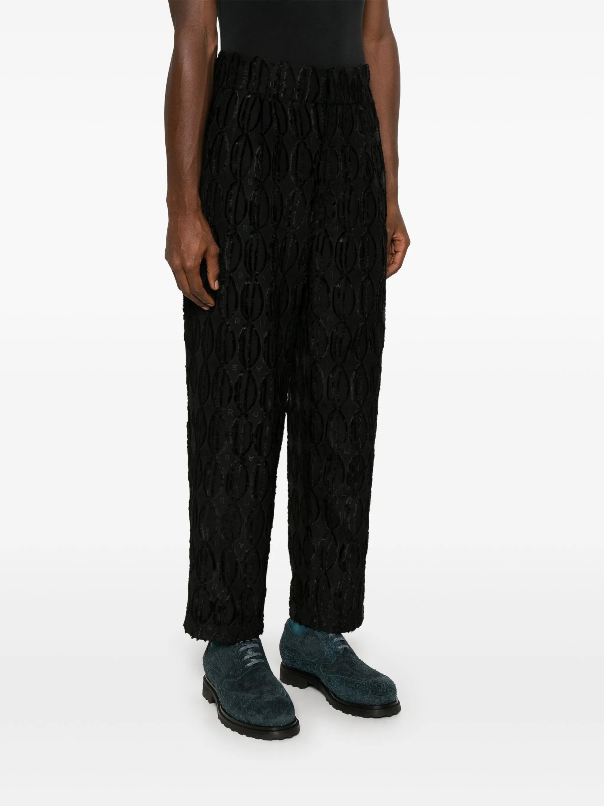 logo-jacquard monogram trousers