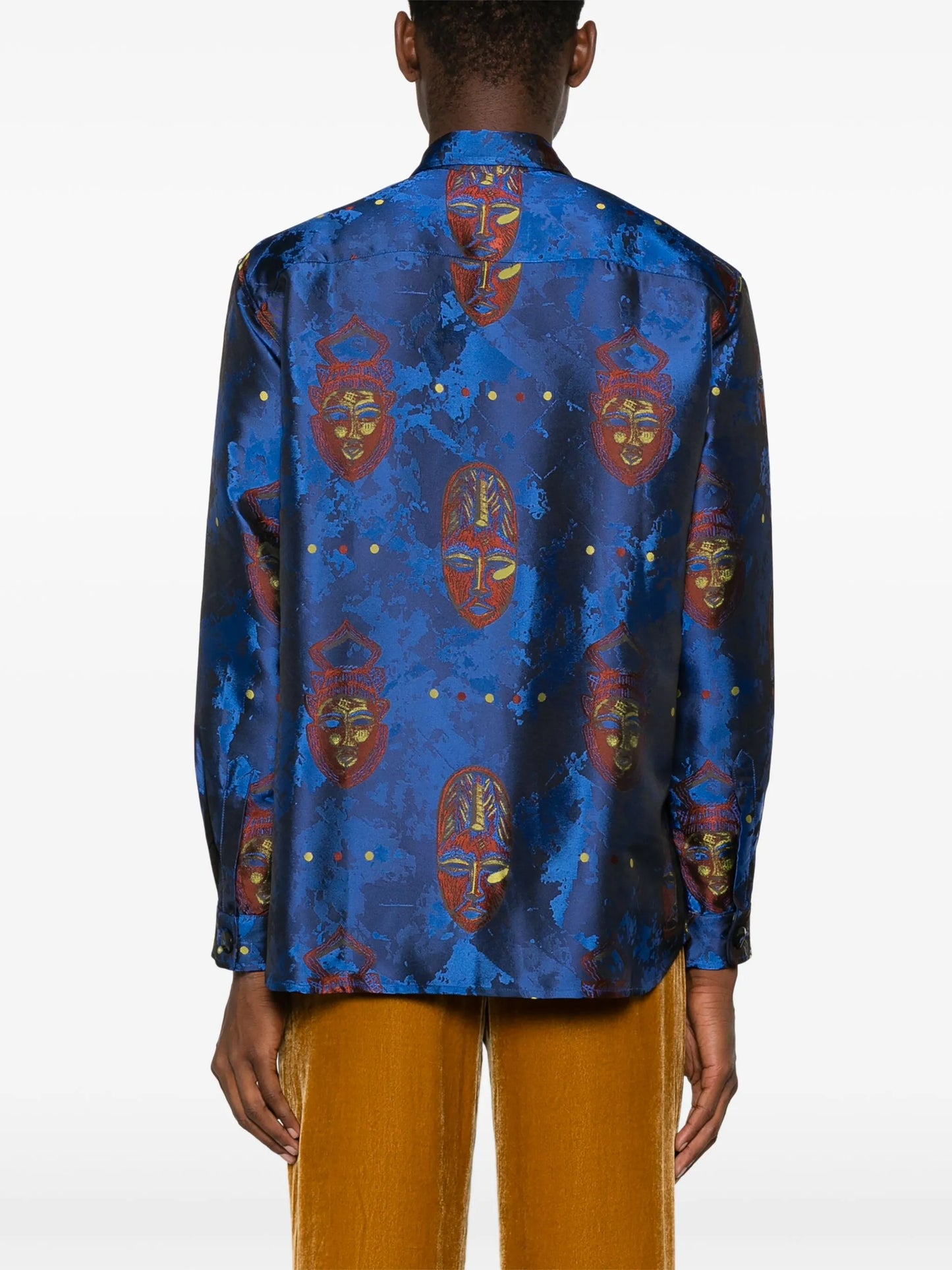 patterned-jacquard shirt