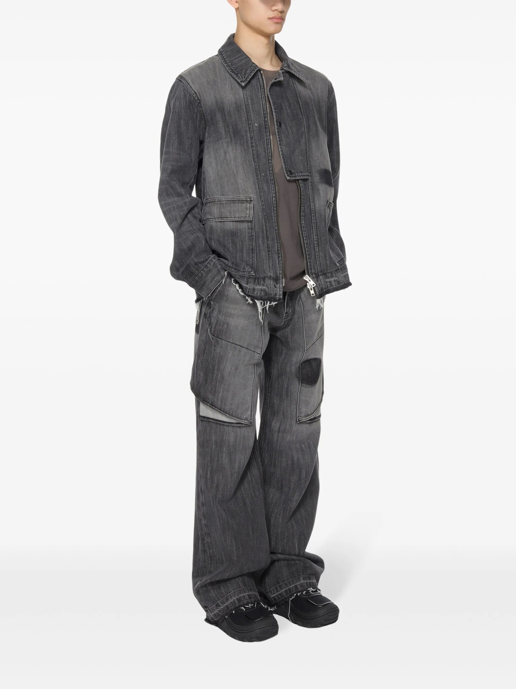 zip-up denim jacket