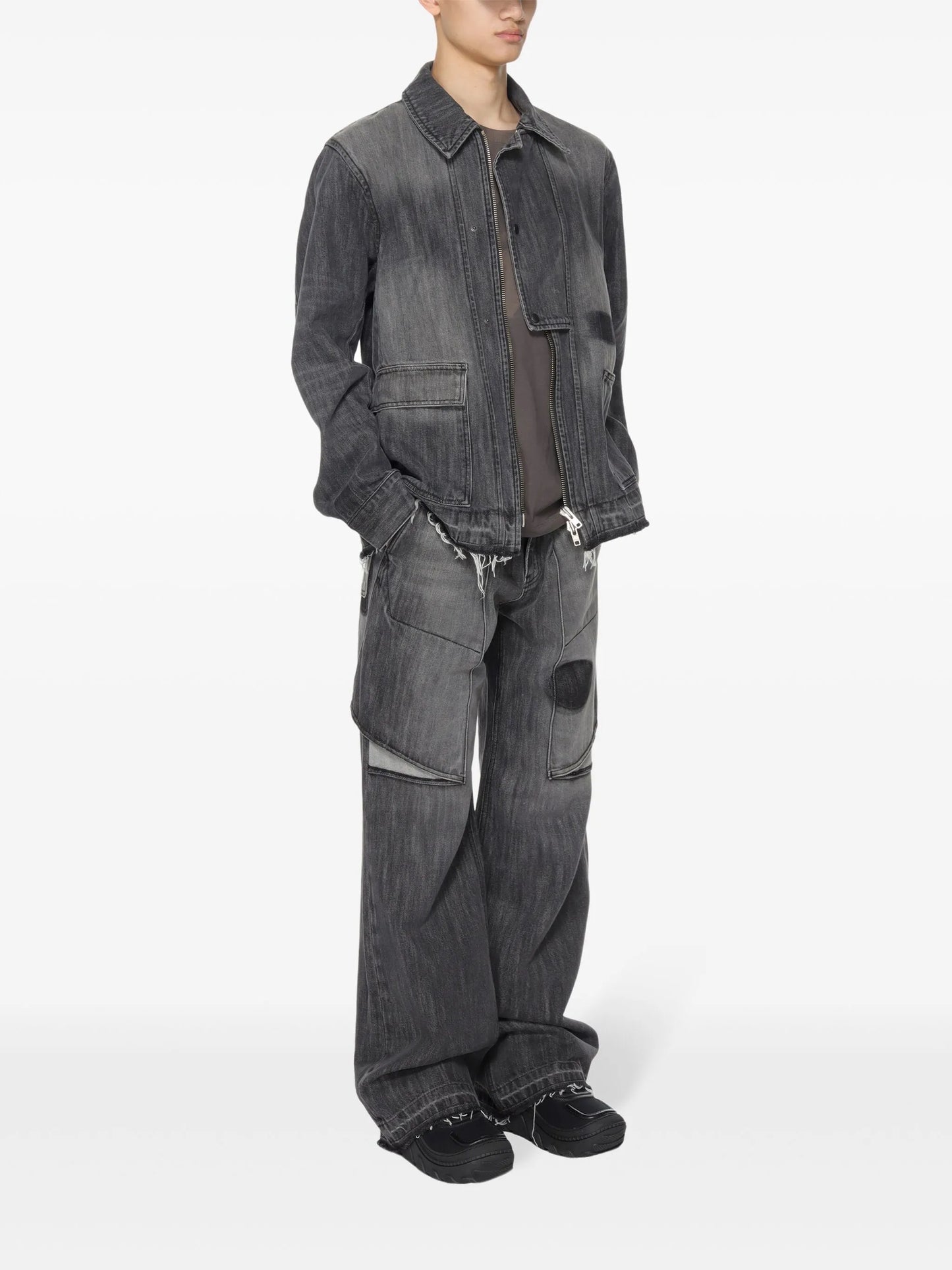 zip-up denim jacket