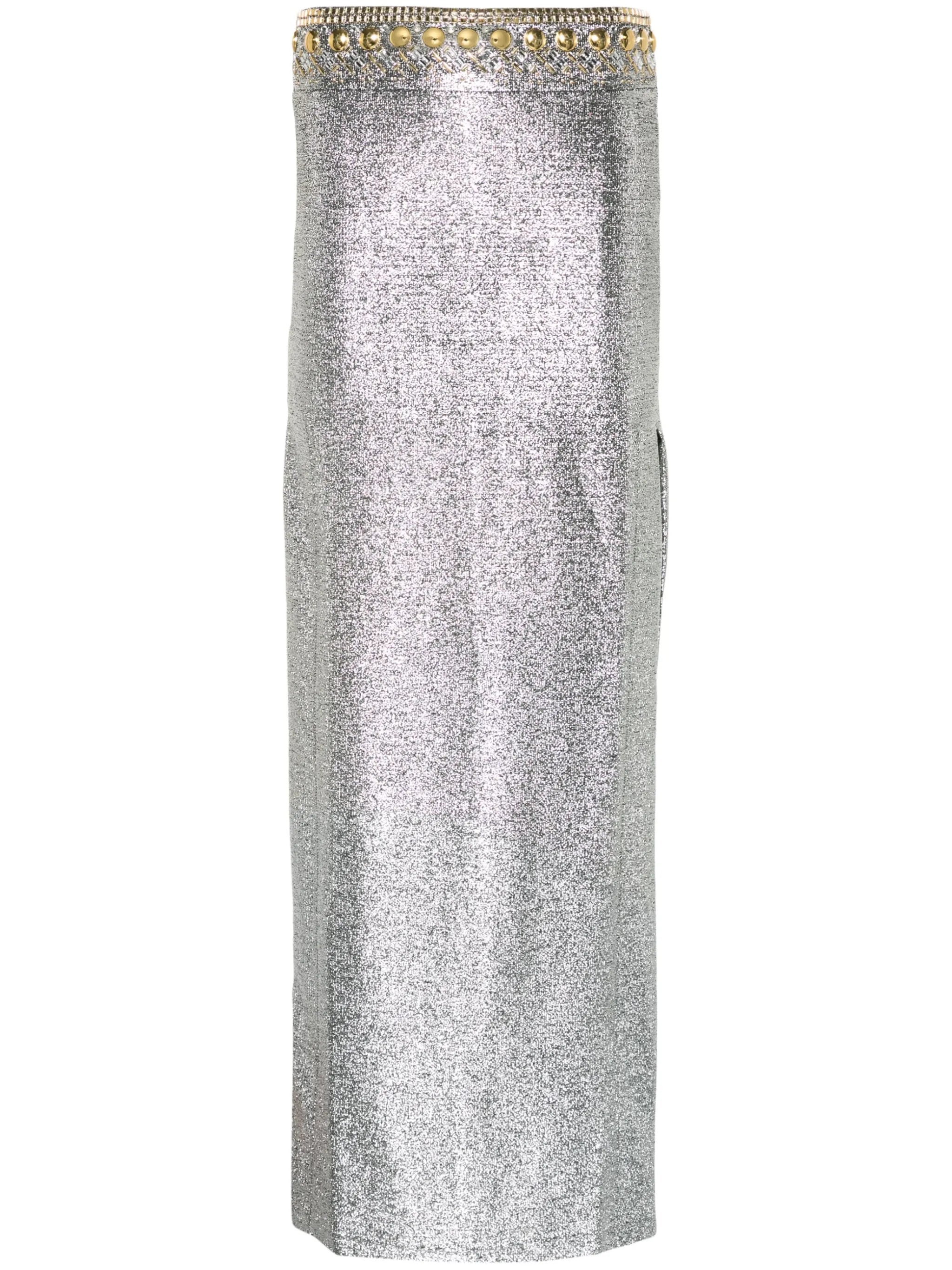 stud-embellished maxi skirt