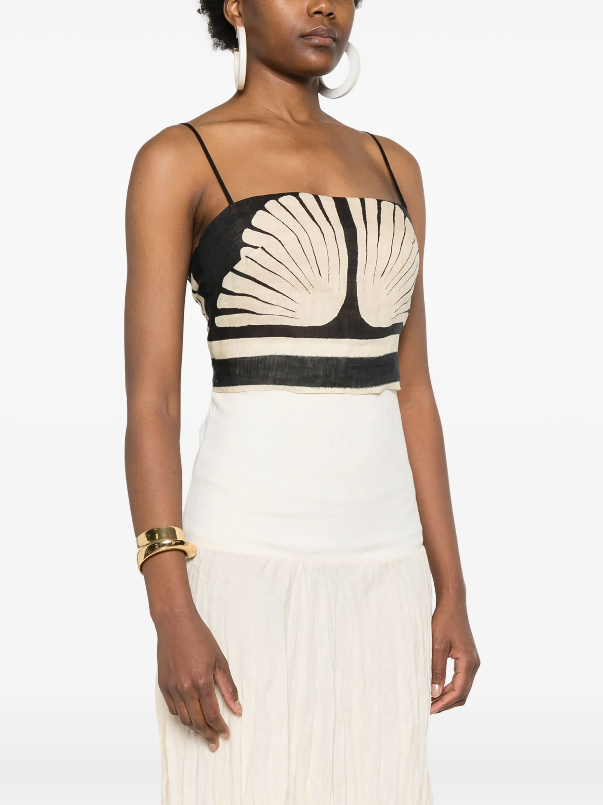Tree Soul linen crop top