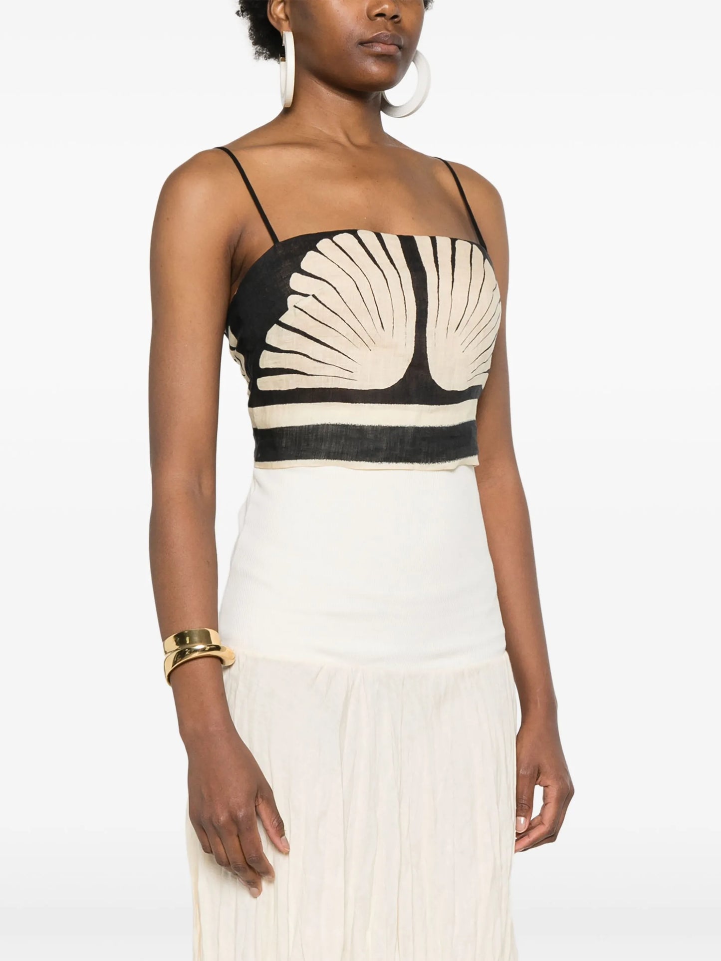 Tree Soul linen crop top