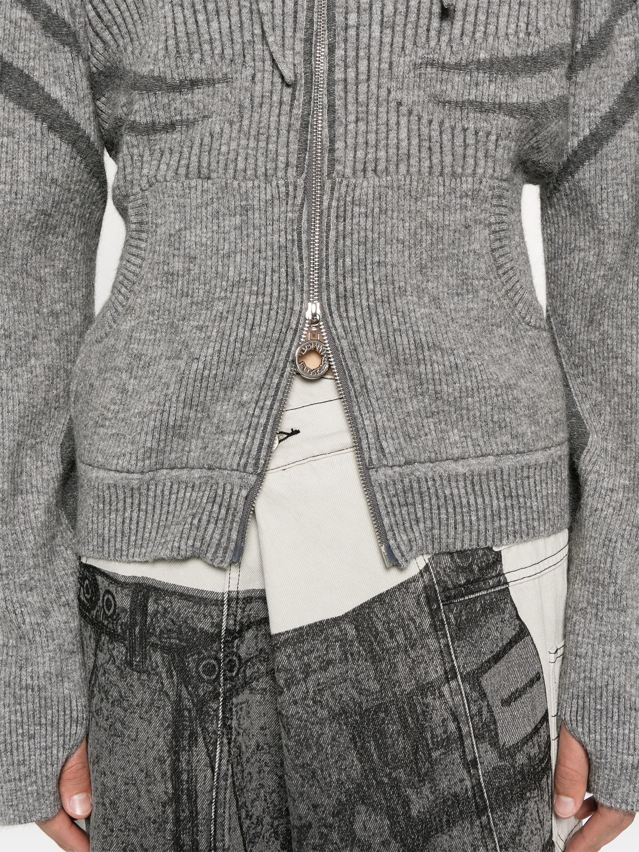ribbed-knit hoodie