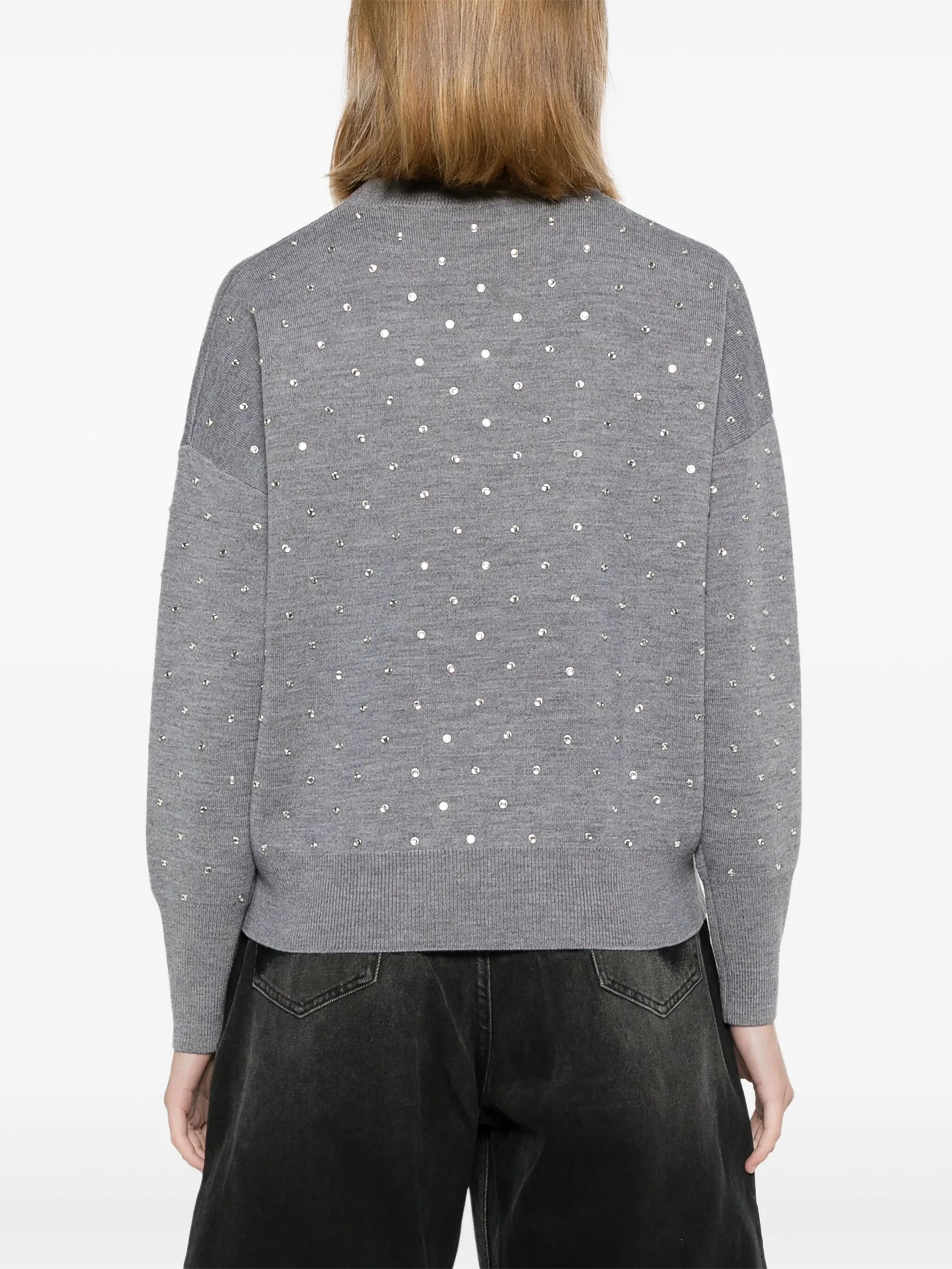 glass crystal-embellished jumper
