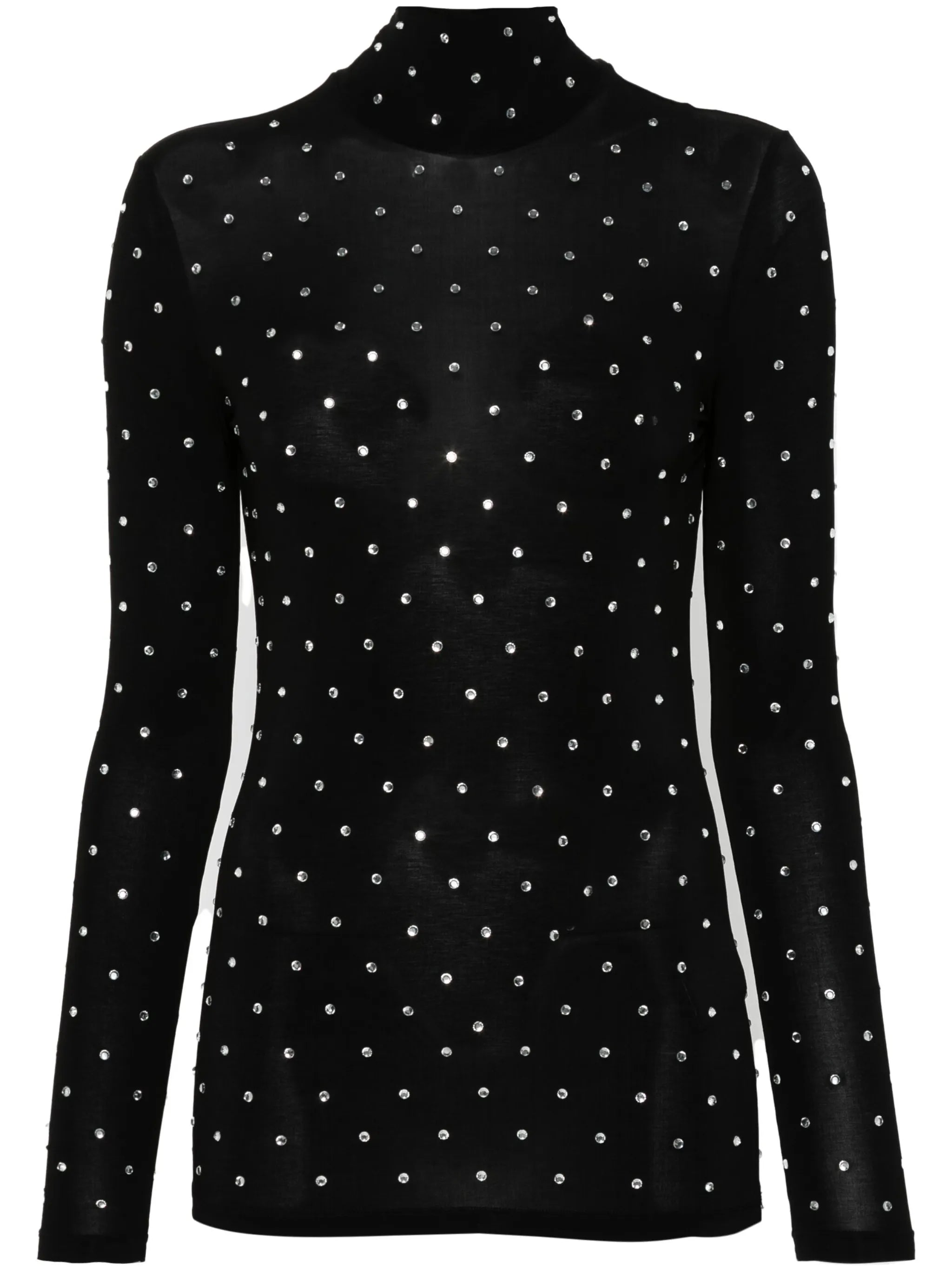 gem-embellished high-neck top