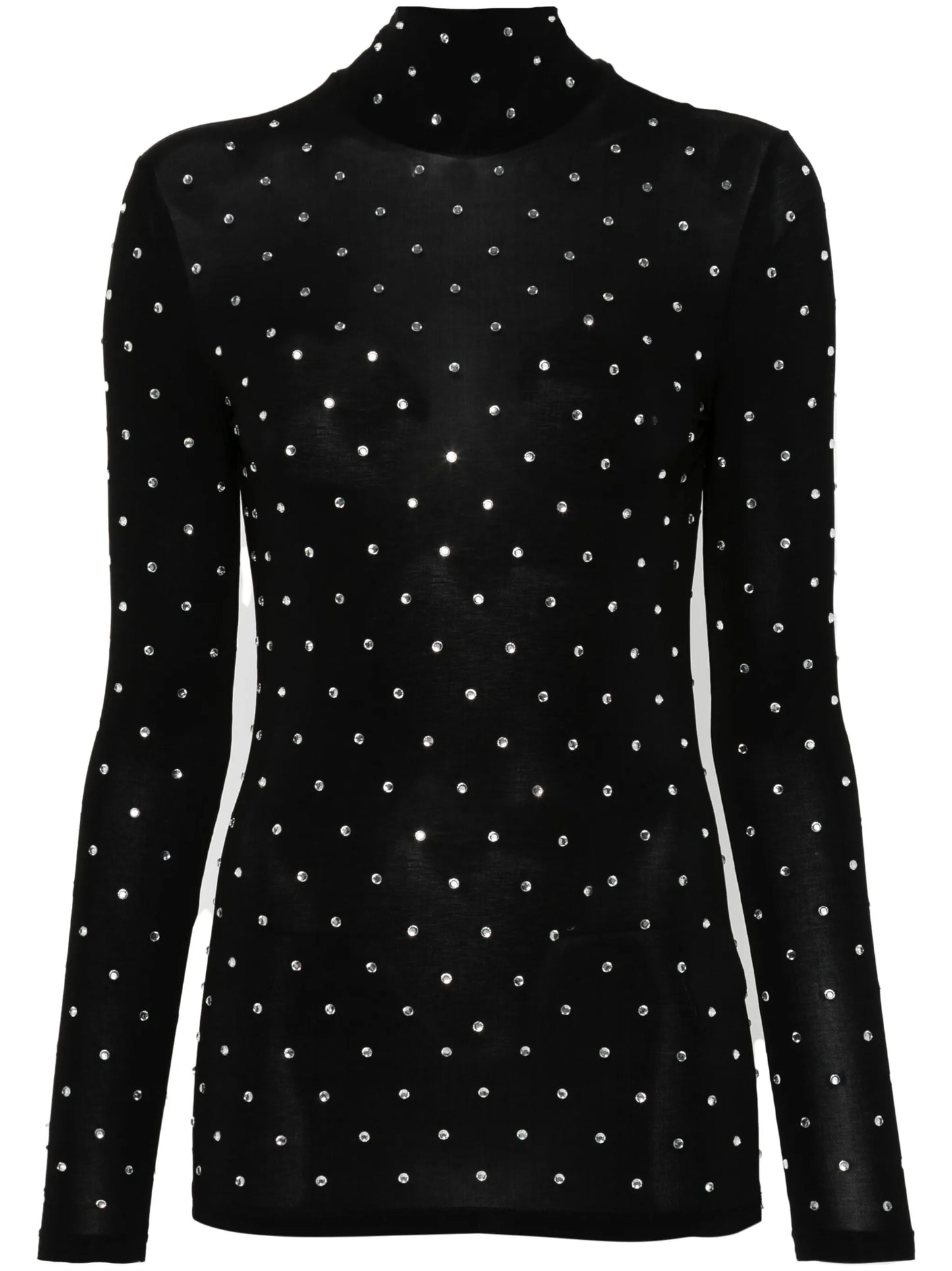 gem-embellished high-neck top