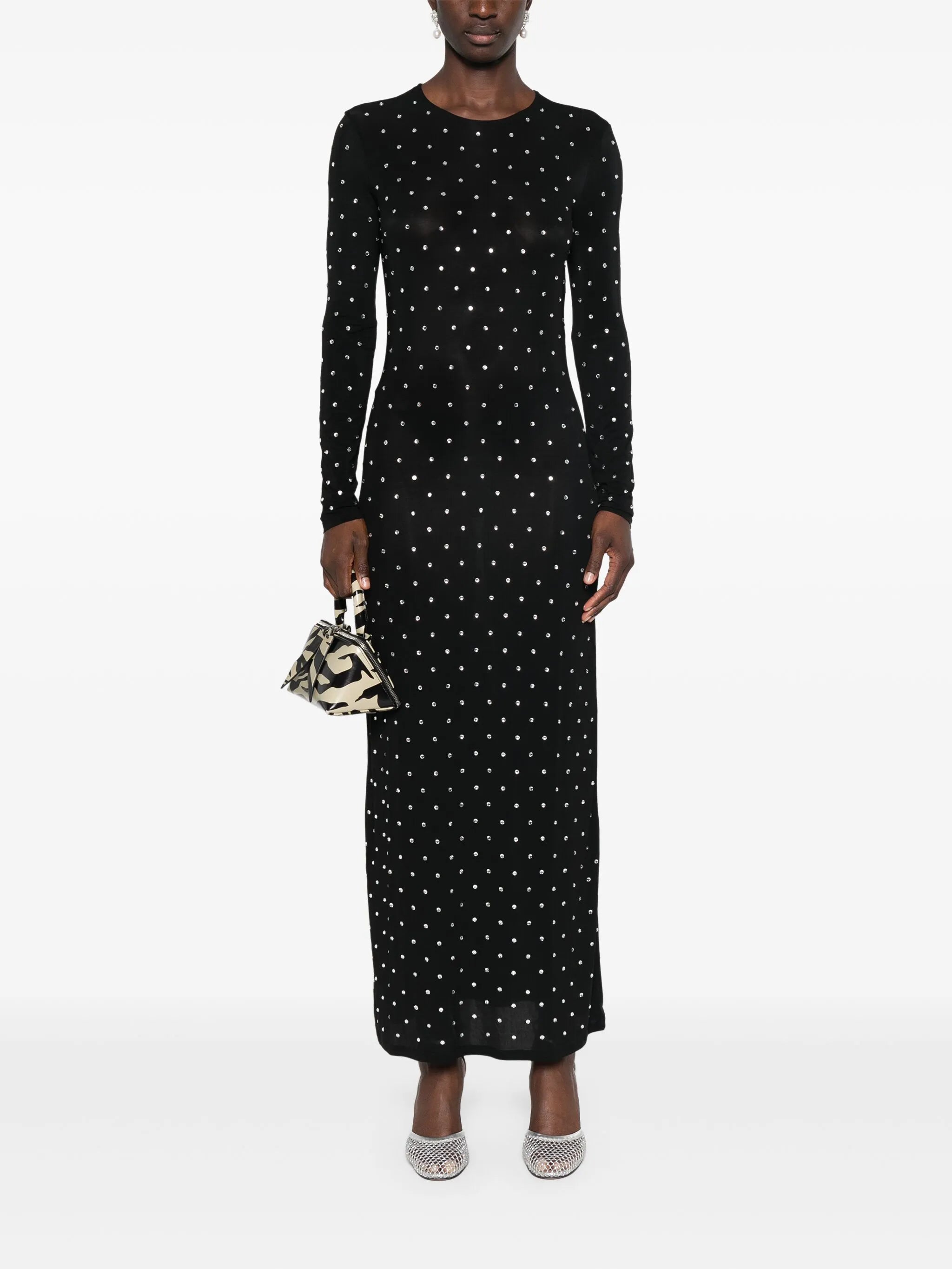 crystal-embellished maxi dress