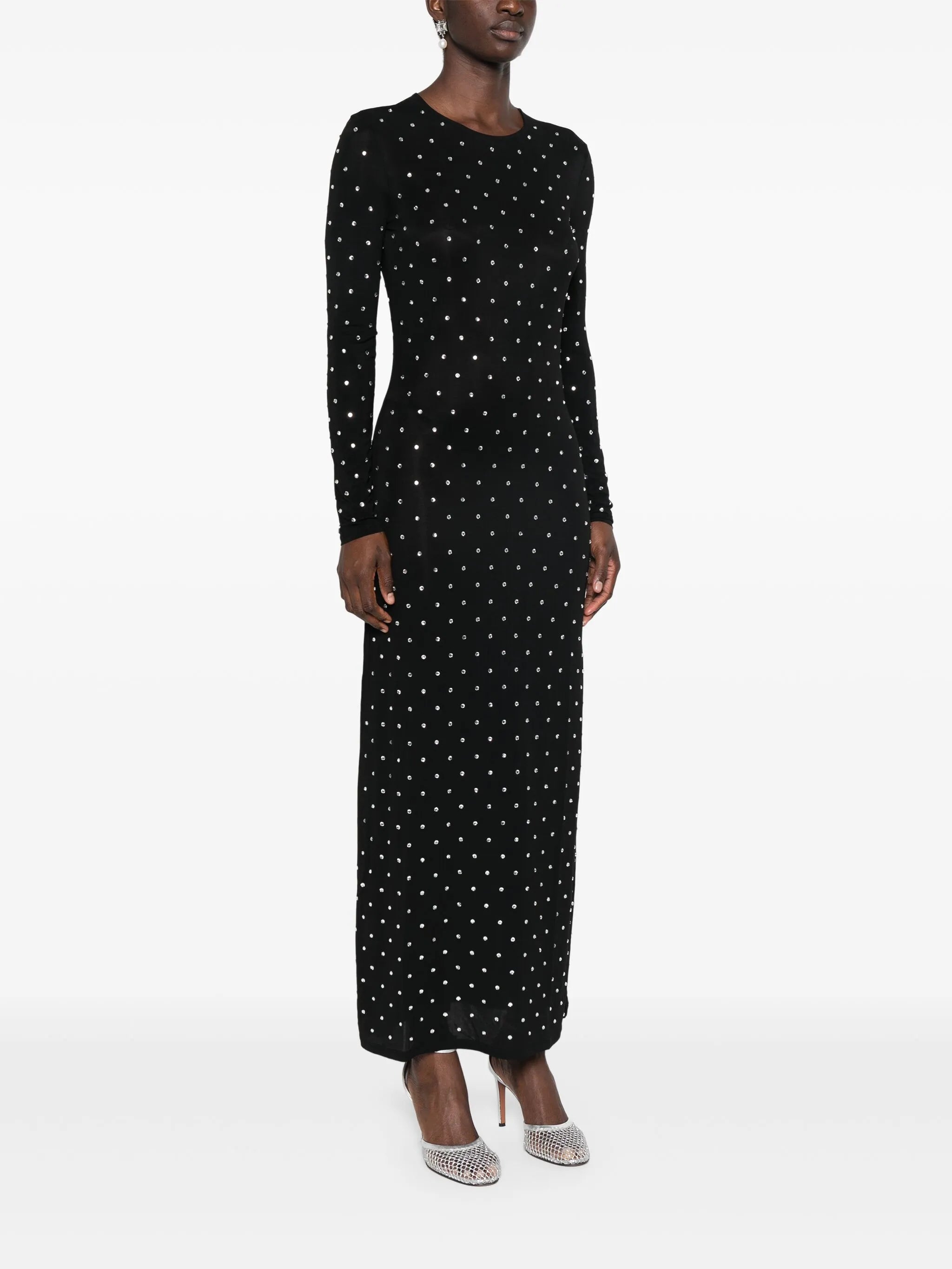crystal-embellished maxi dress