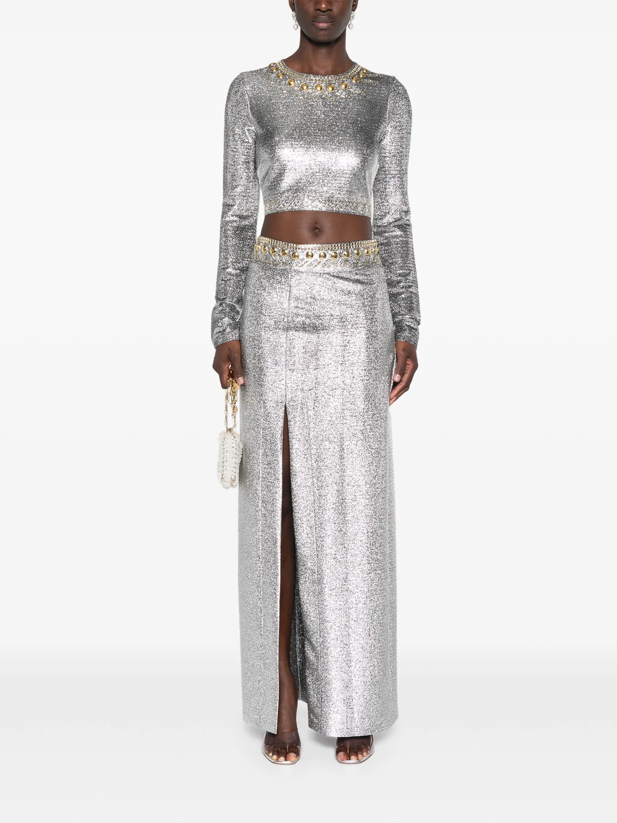 stud-embellished top