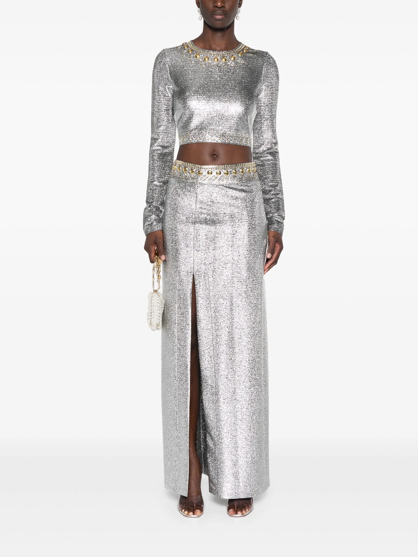 stud-embellished top
