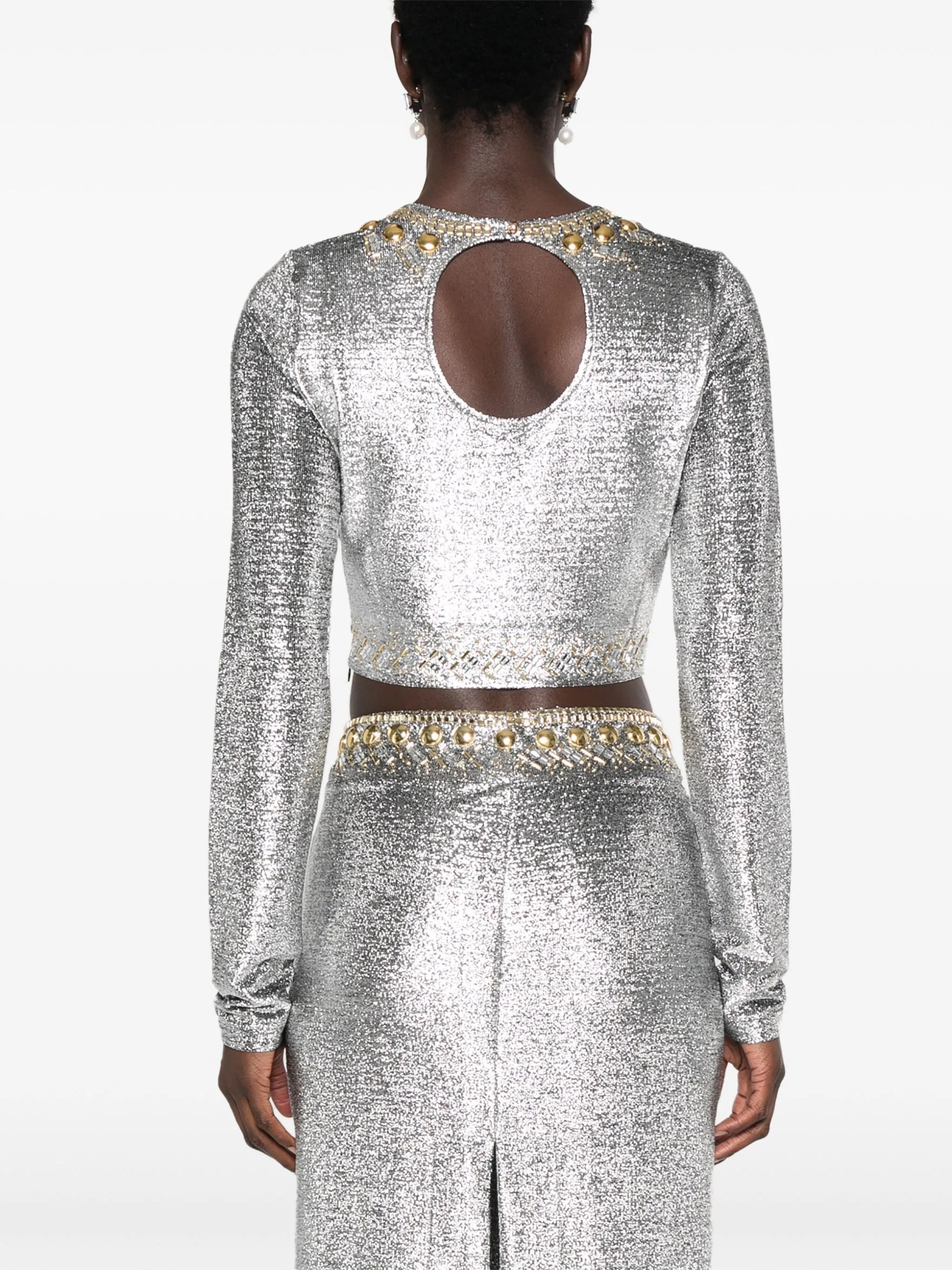 stud-embellished top