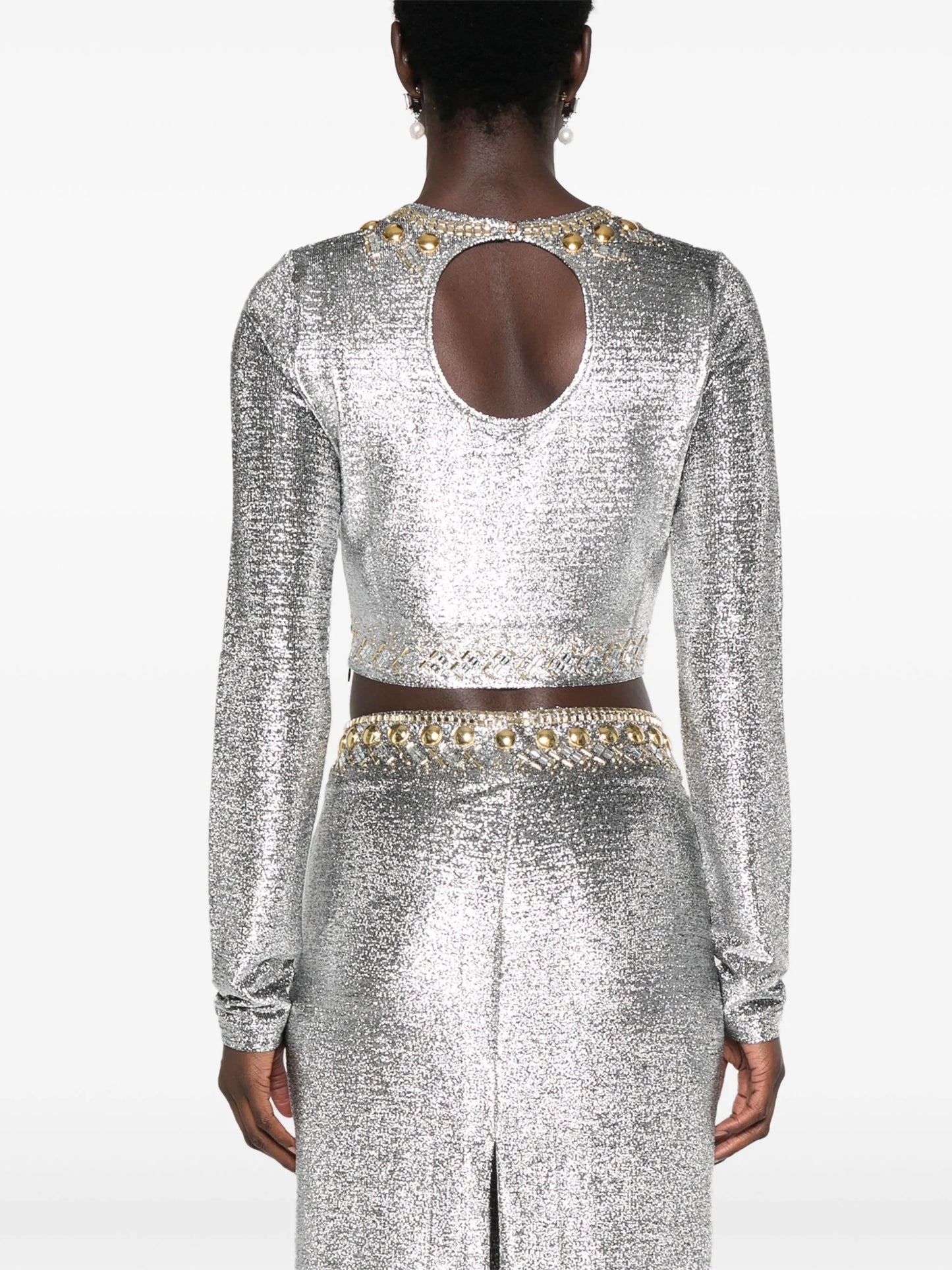 stud-embellished top