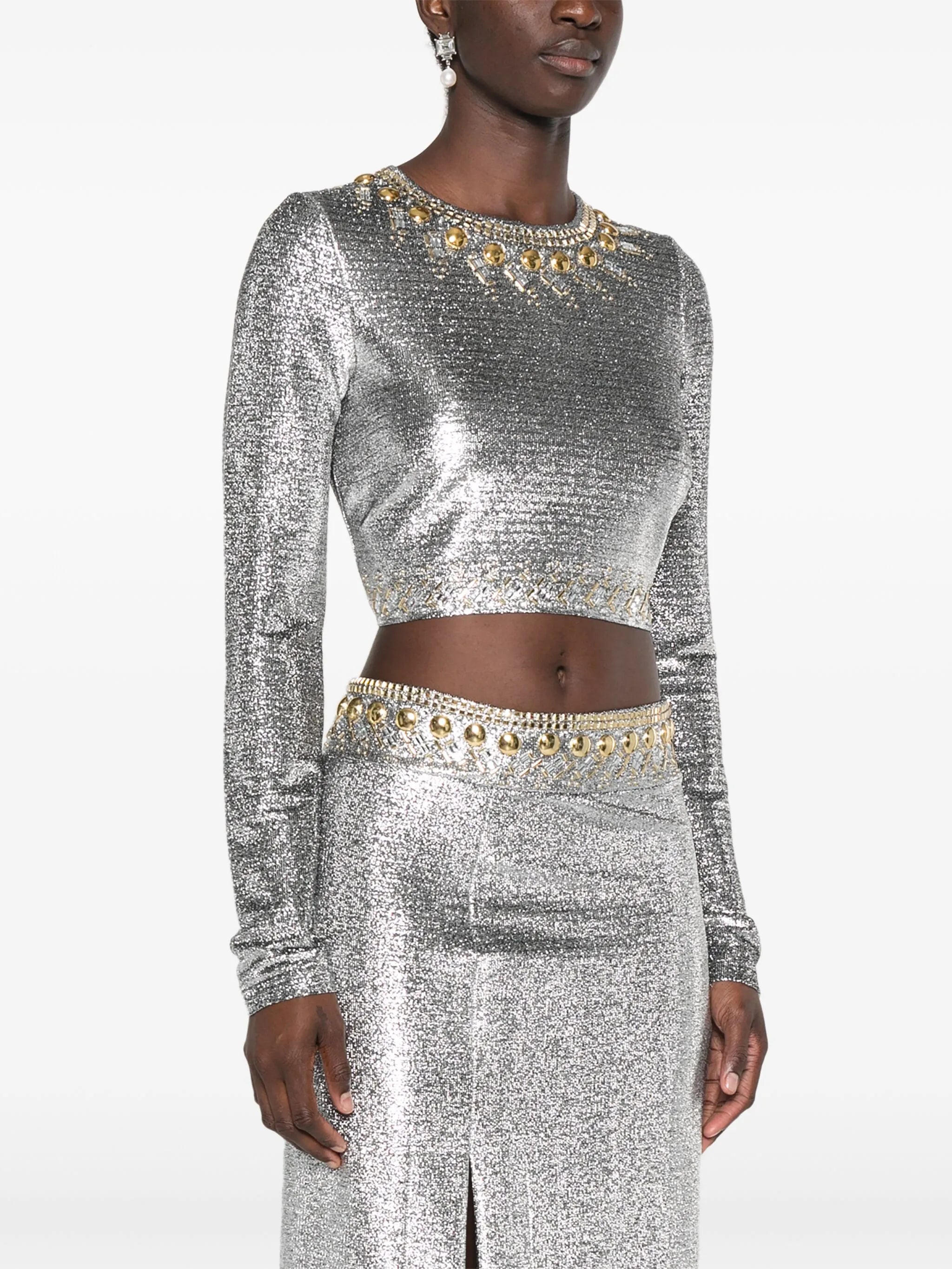 stud-embellished top