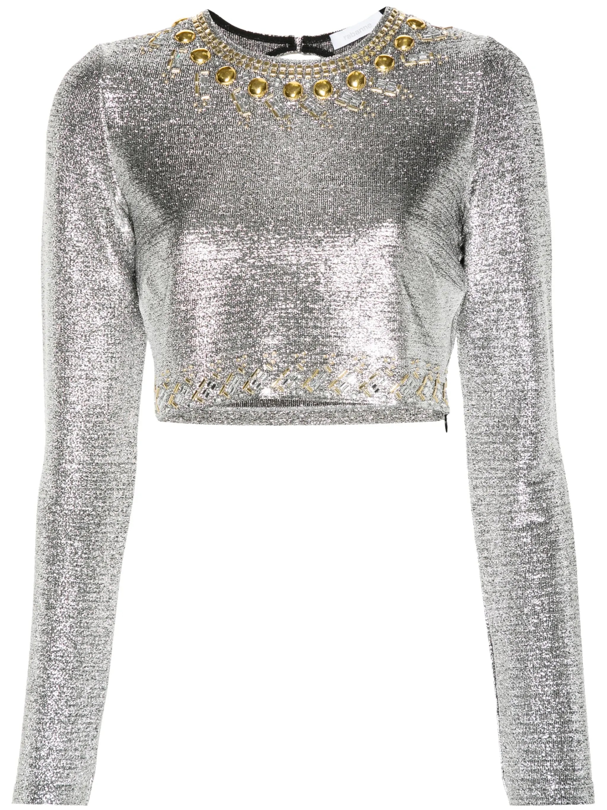 stud-embellished top