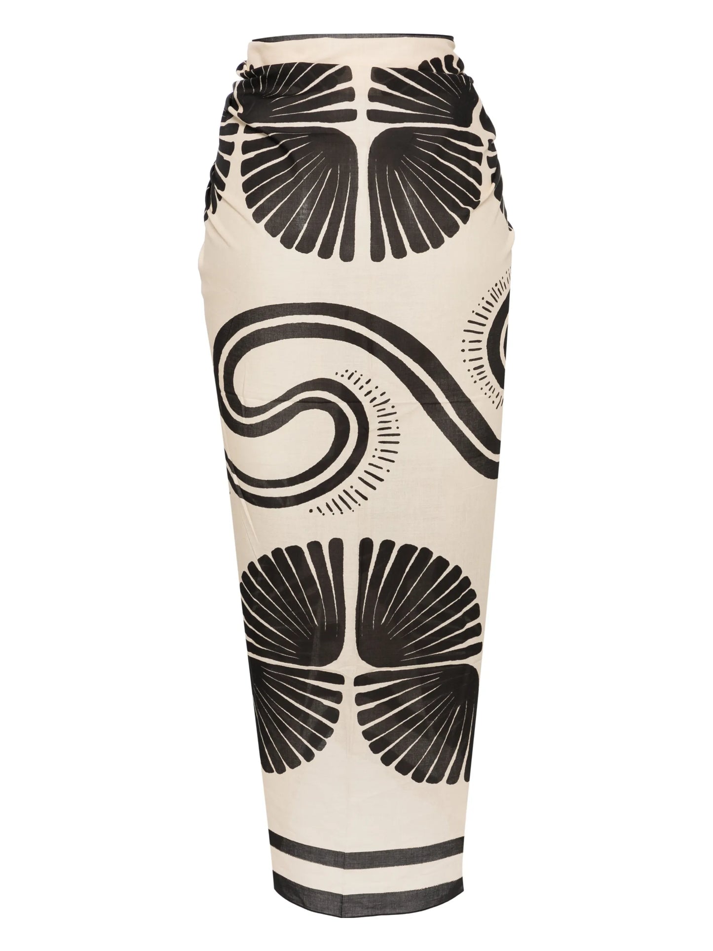 Kené abstract-print cotton pareo