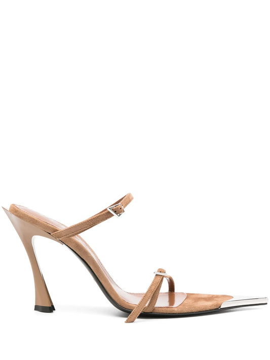 95mm double-strap suede sandals