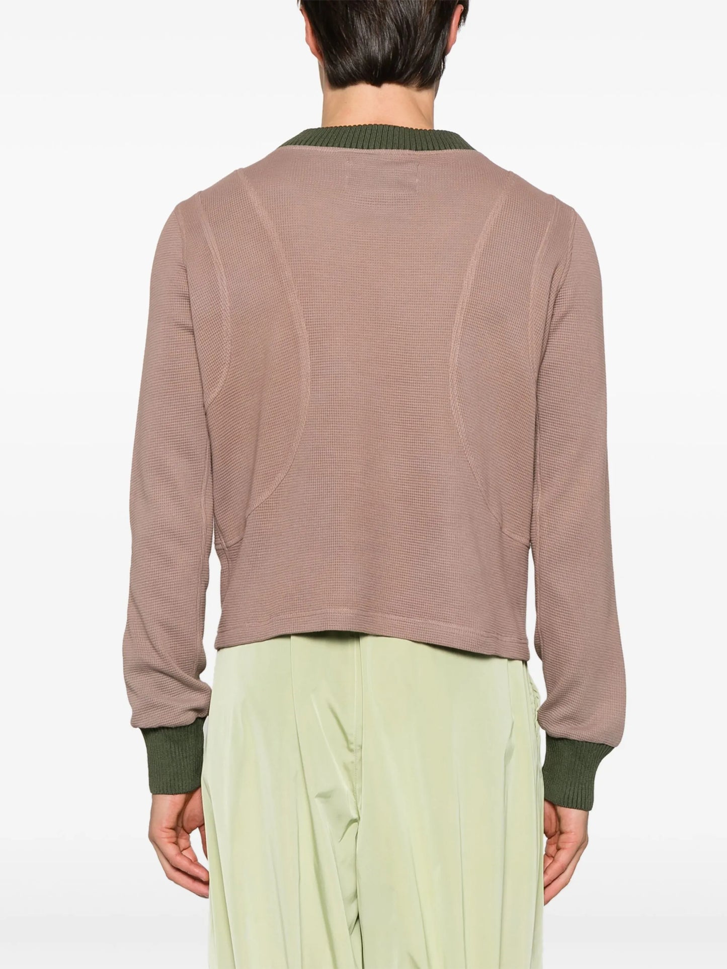 panelled waffle sweatshirt