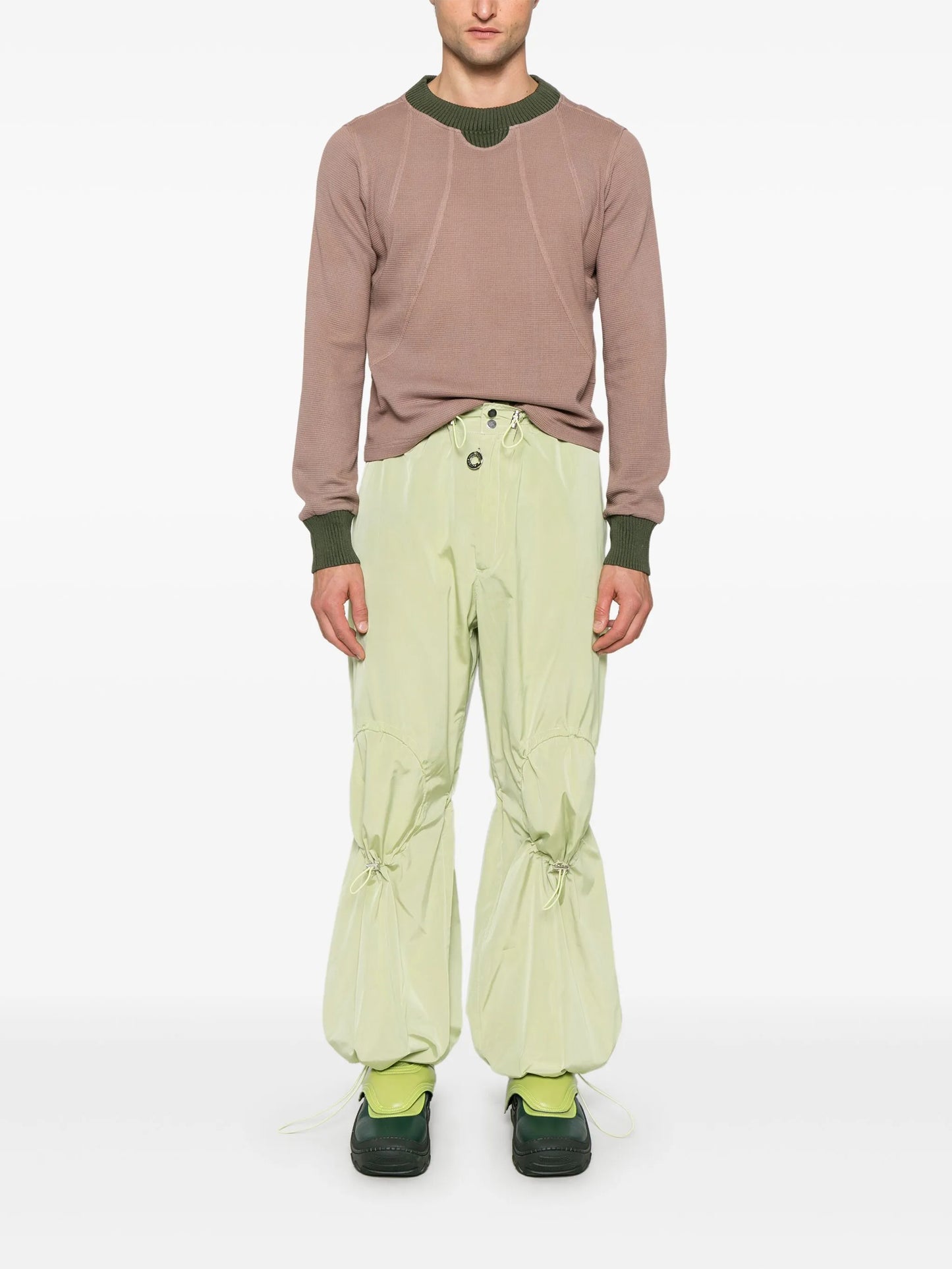 panelled waffle sweatshirt