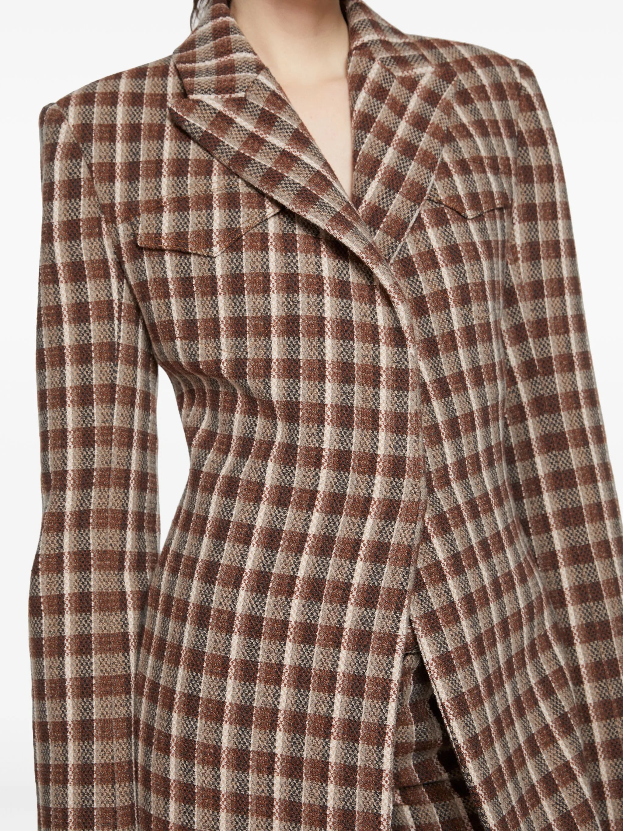 check-print coat