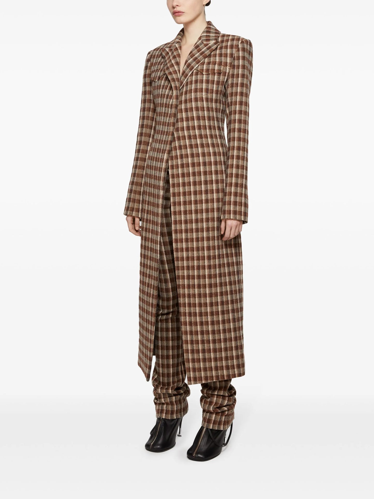check-print coat