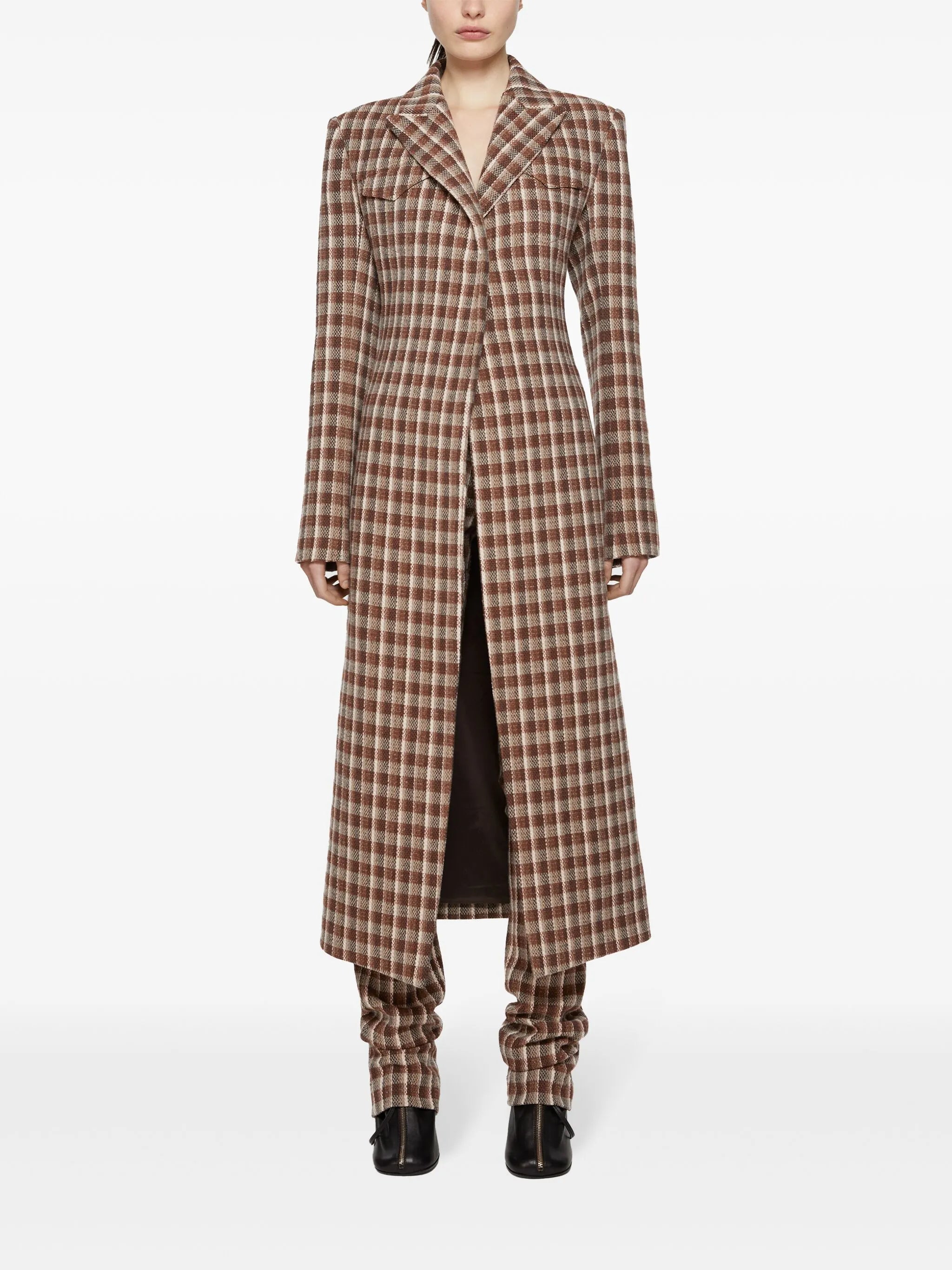 check-print coat