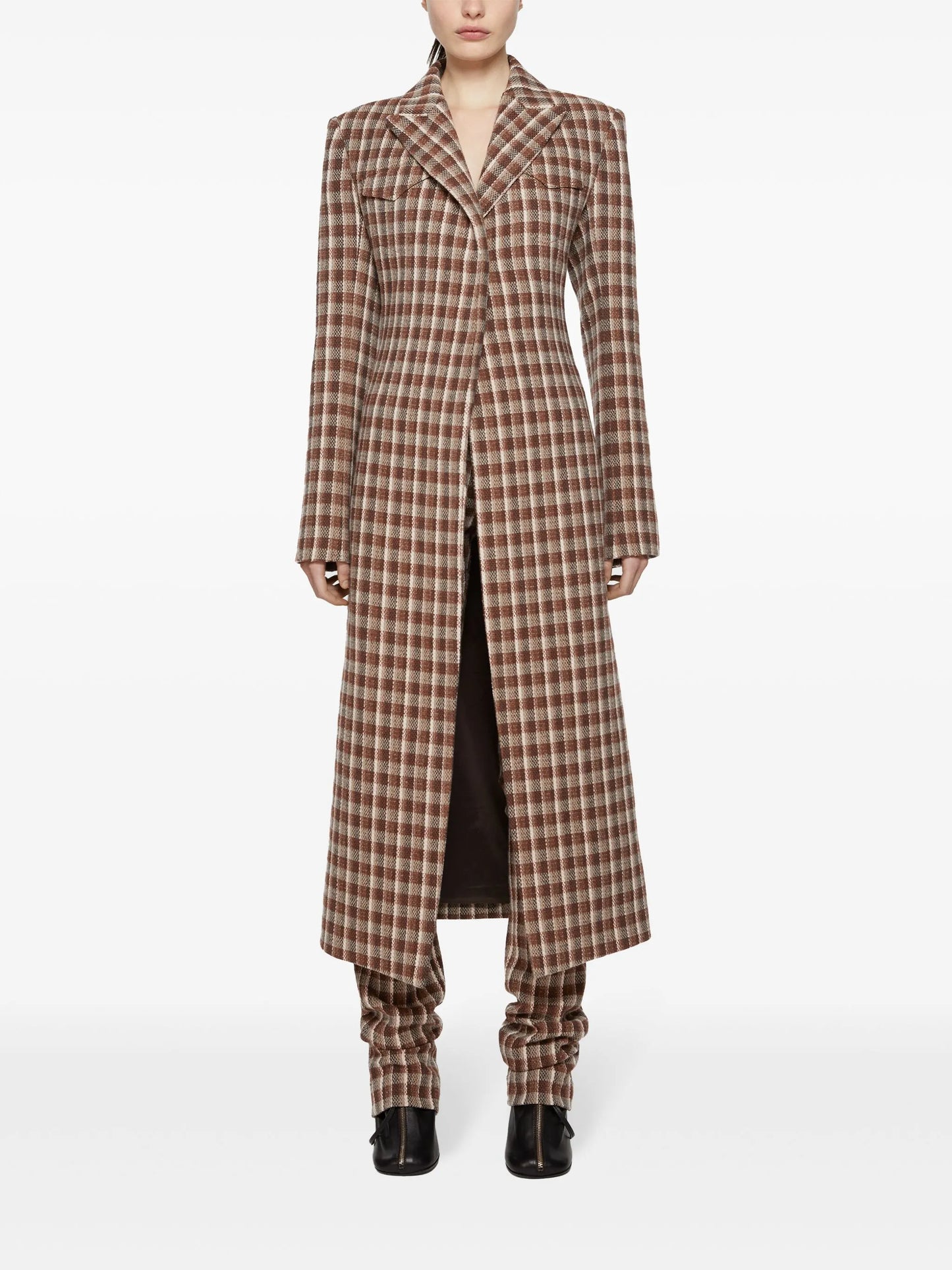 check-print coat