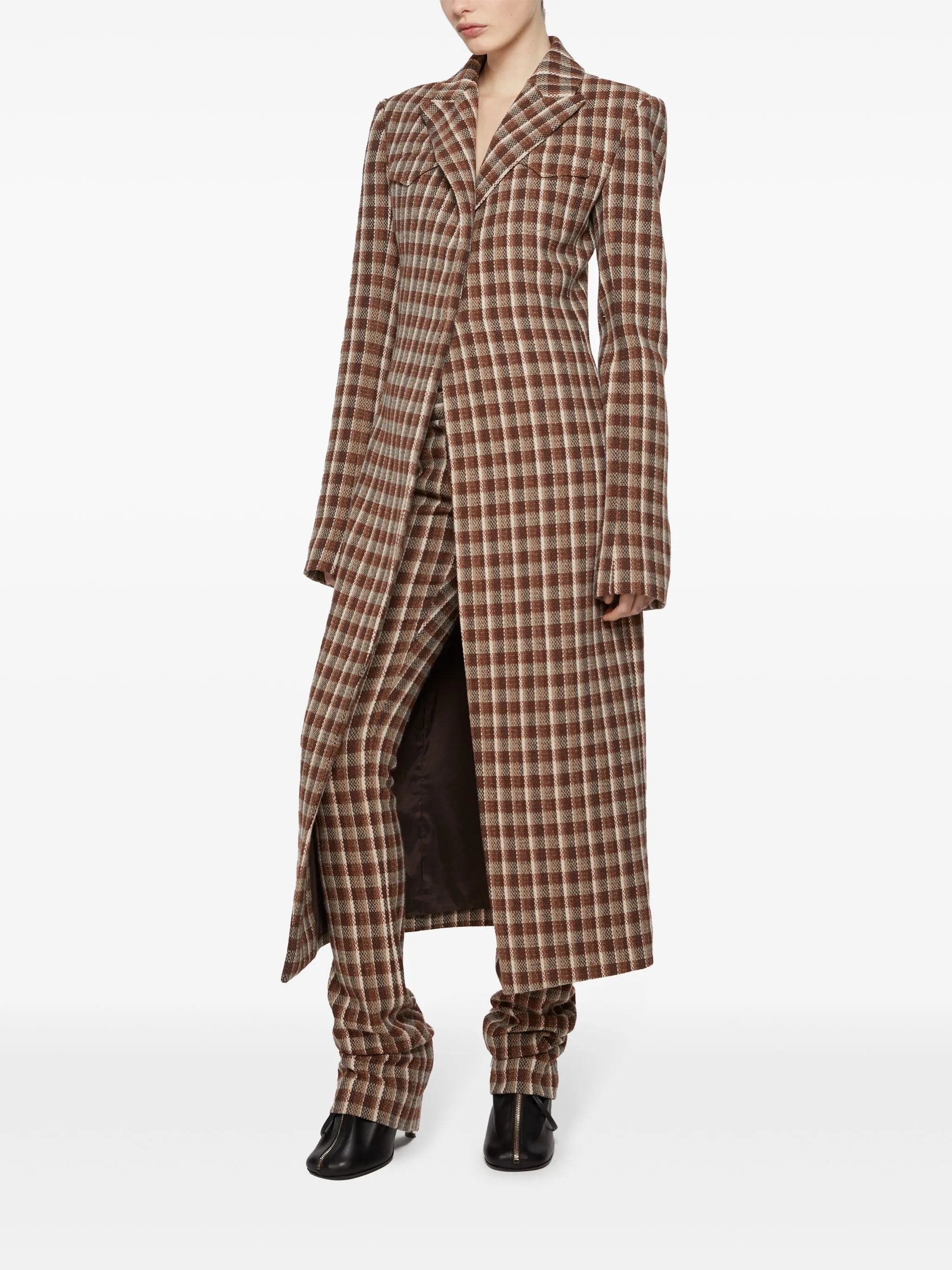 check-print coat