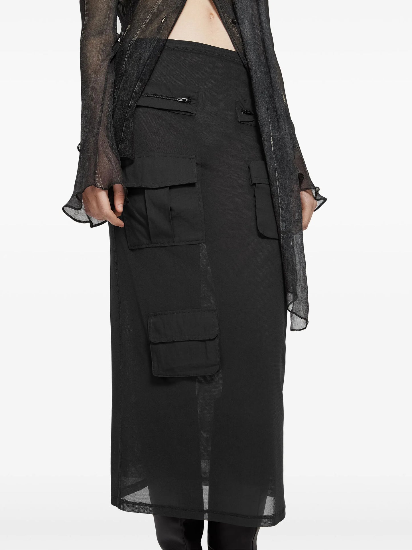 cargo mesh skirt