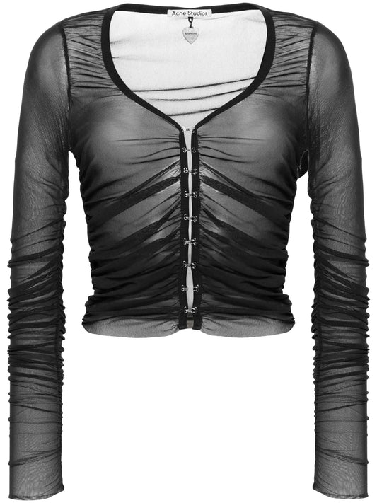 hook-fastening ruched blouse