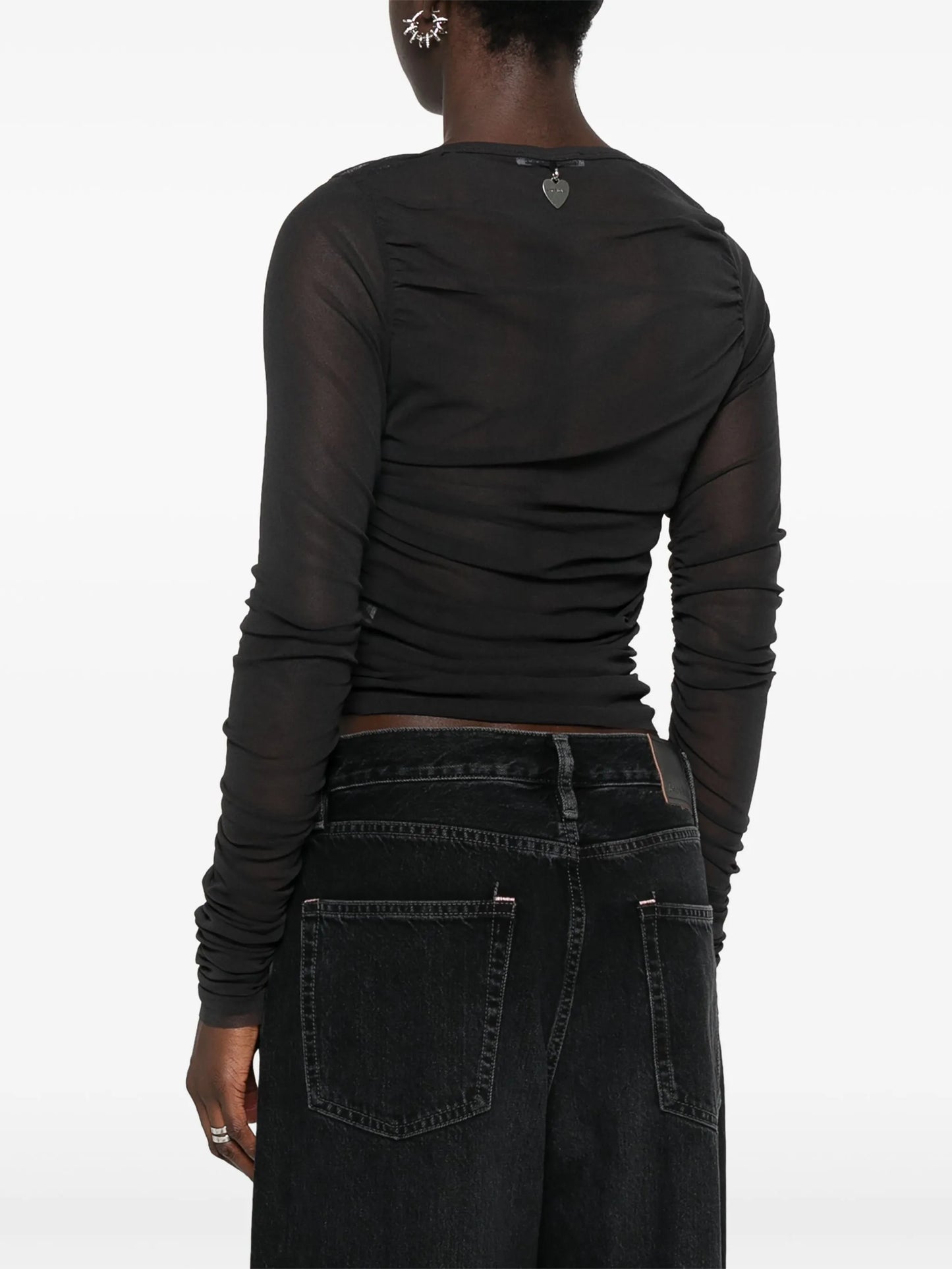 hook-fastening ruched blouse