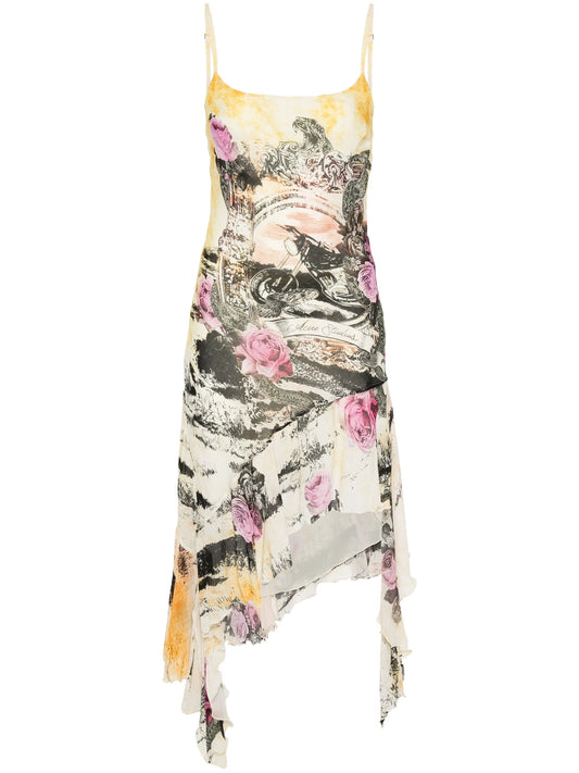 printed strap dress