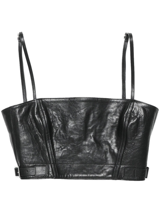 leather crop top