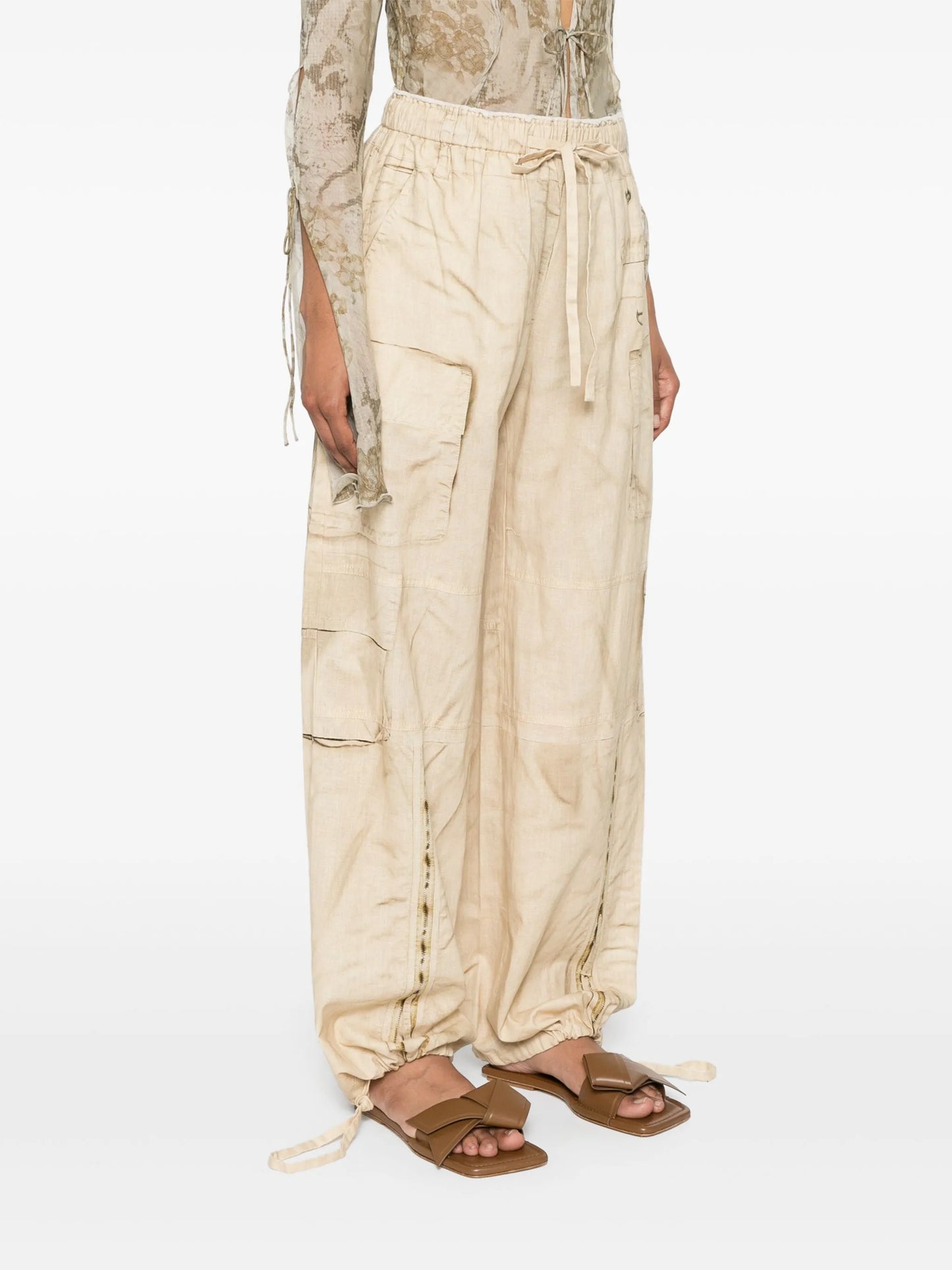 trompe l'oeil-print wide-leg trousers