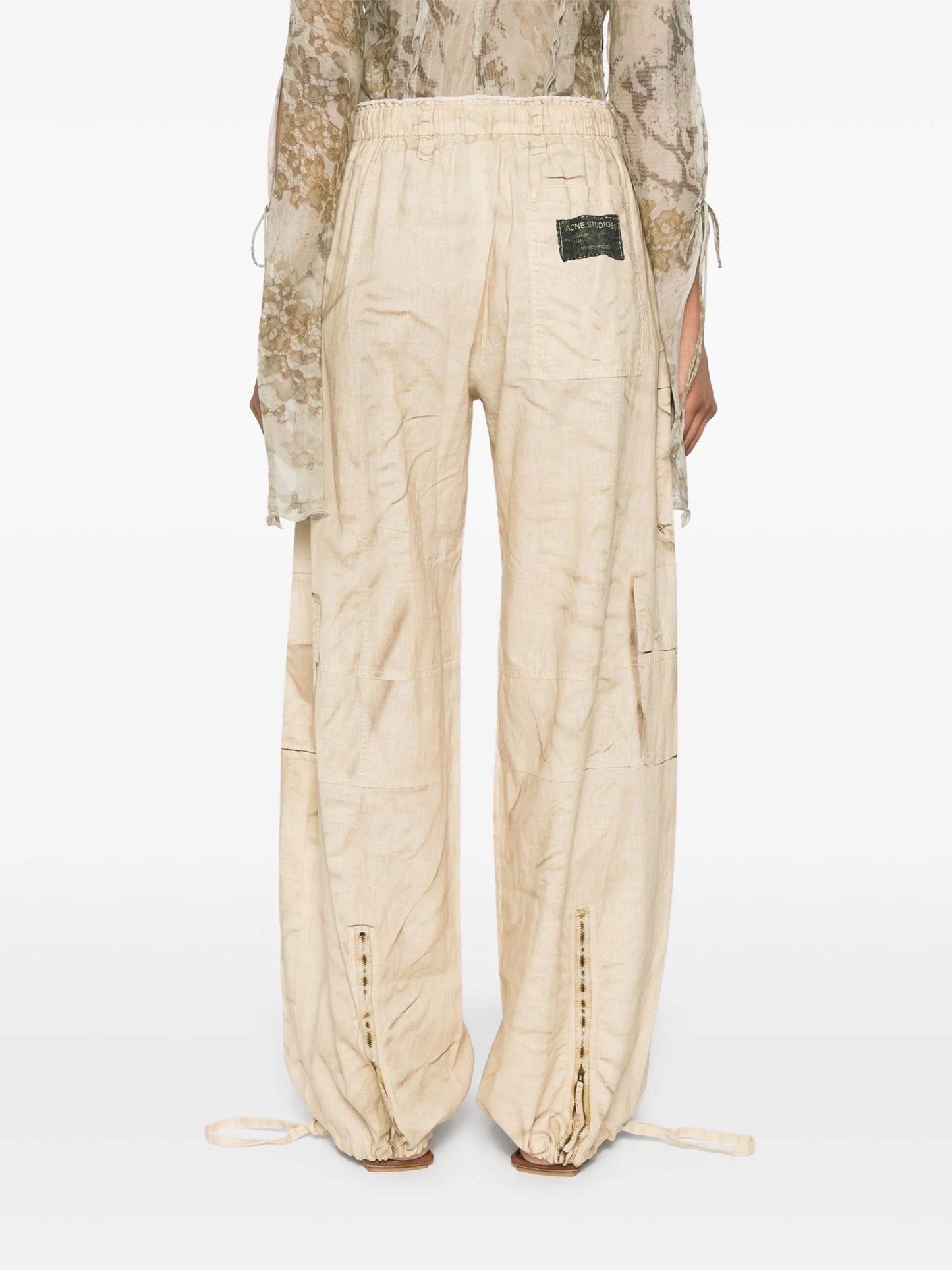 trompe l'oeil-print wide-leg trousers