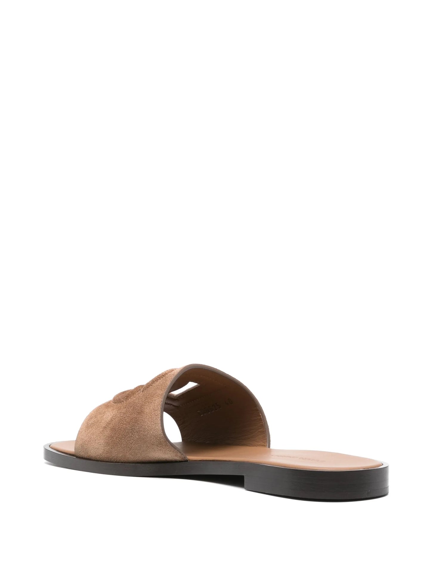 cut-out-logo suede sandals